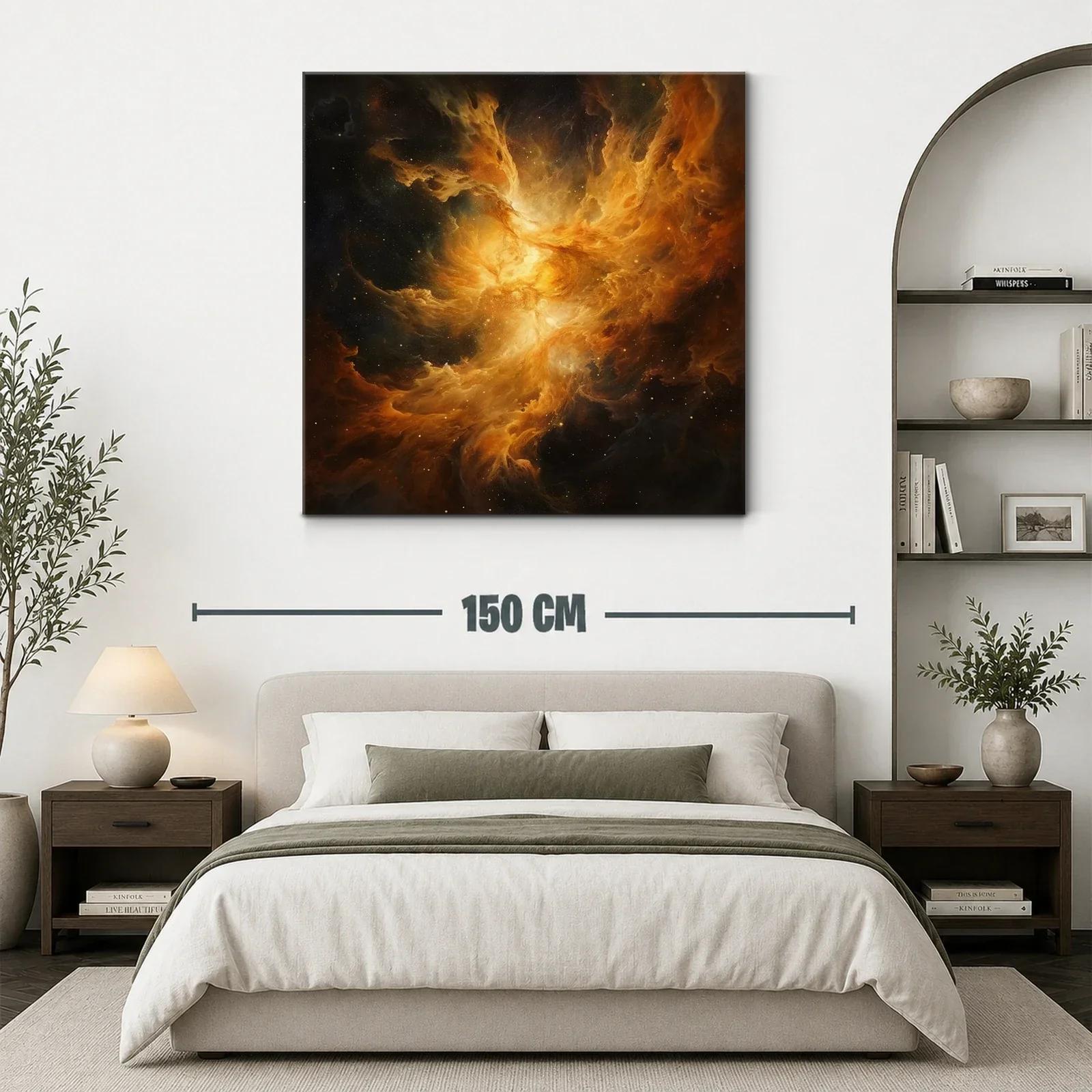 Cuadro de nebulosa cósmica en tonos cálidos intensos — miniatura 3
