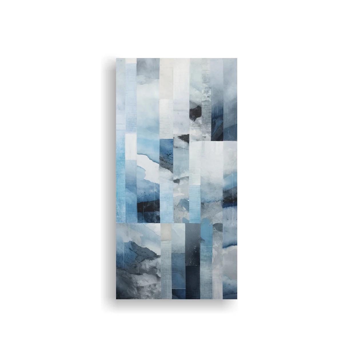 Cuadro paisaje abstracto en bloques brumosos