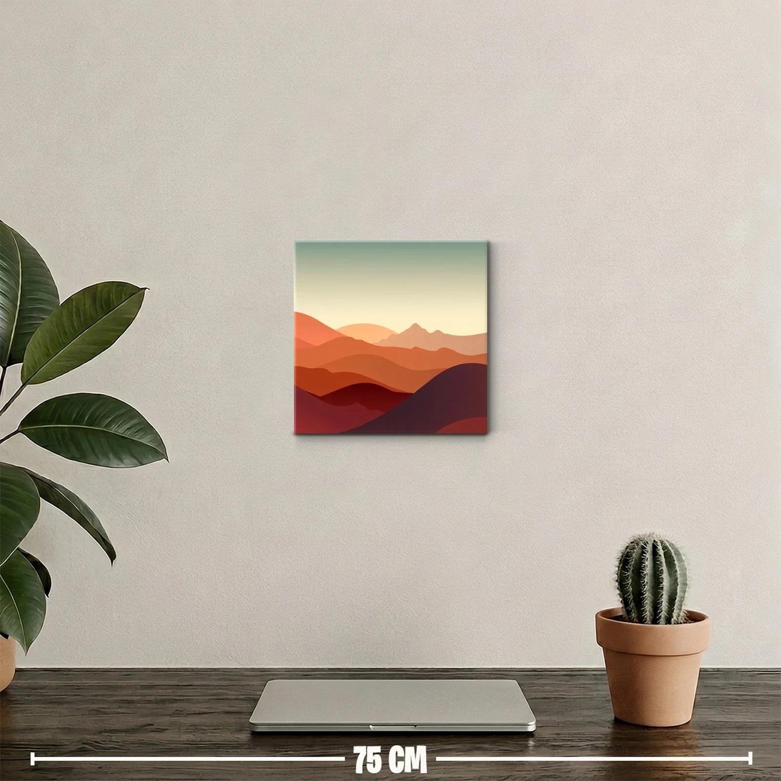 Paisaje abstracto de montañas en tonos cálidos — miniatura 2