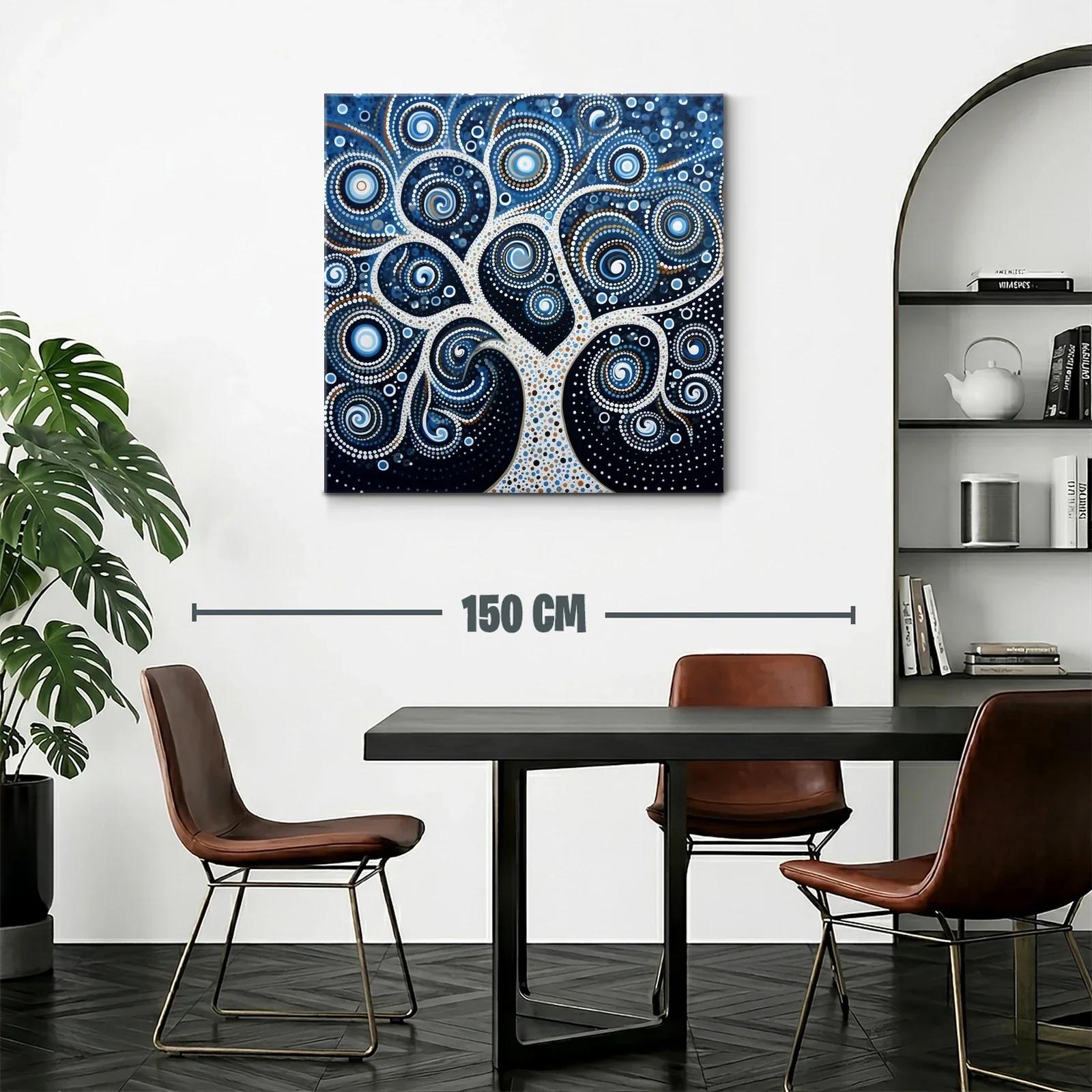 Árbol de espirales en tonos azul y blanco — miniatura 2