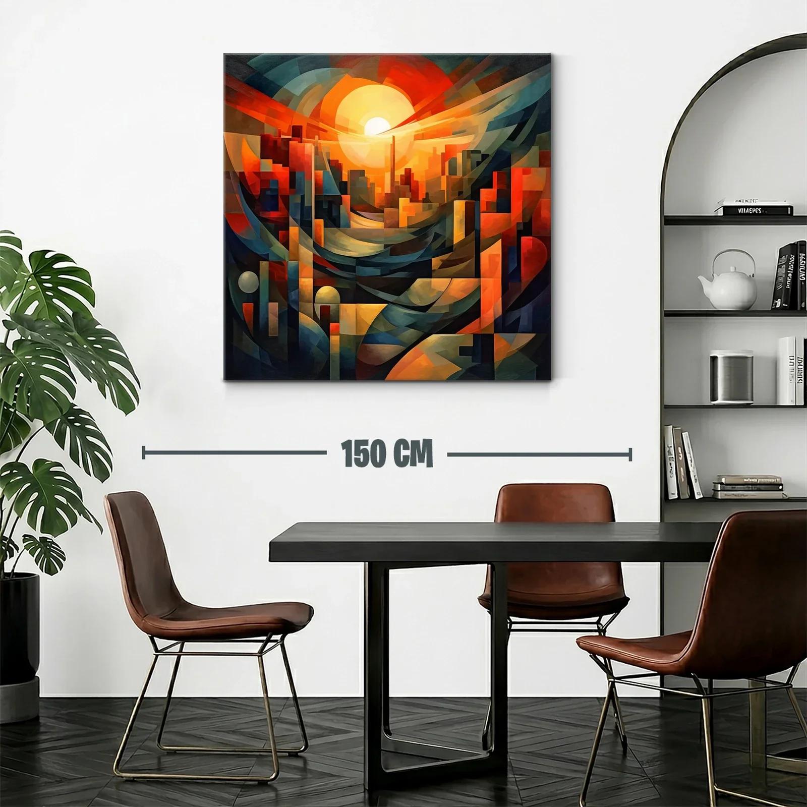 Atardecer abstracto con arquitectura geométrica vibrante — miniatura 2