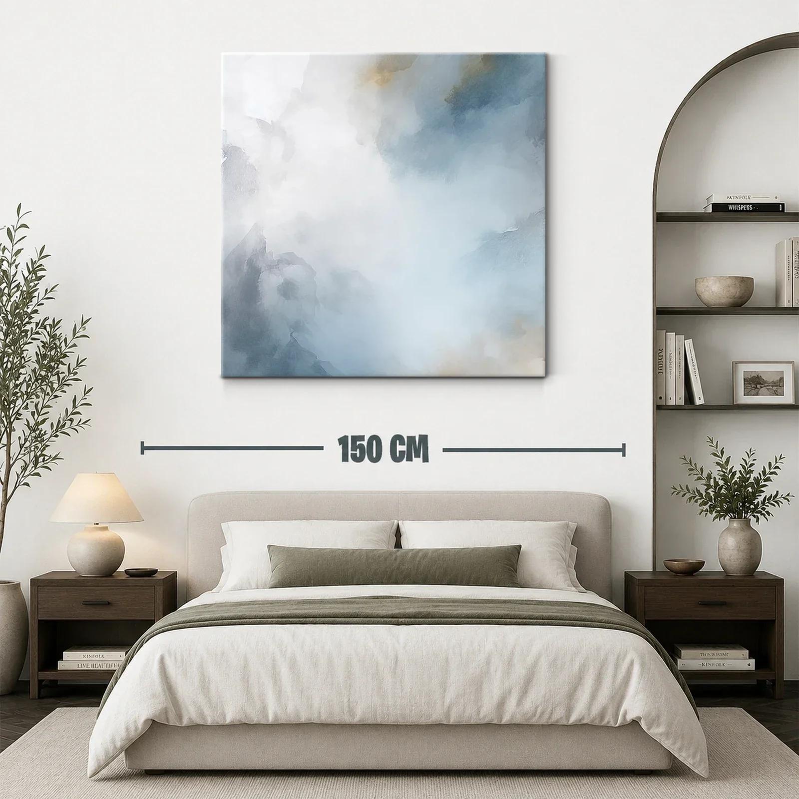 Cuadro abstracto en tonos azules y blancos suaves — miniatura 3