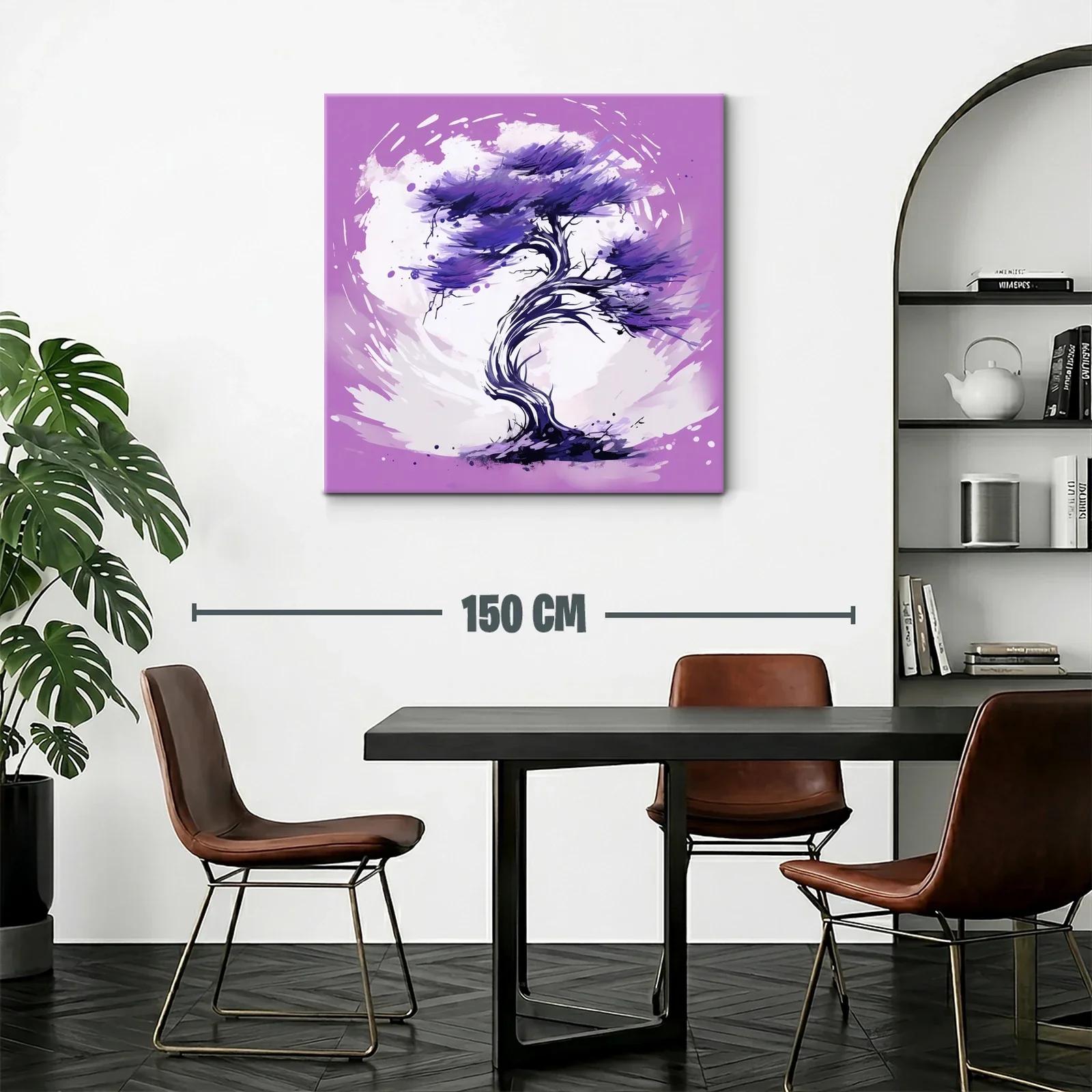 Árbol estilizado en tonos morados y lilas vibrantes — miniatura 2