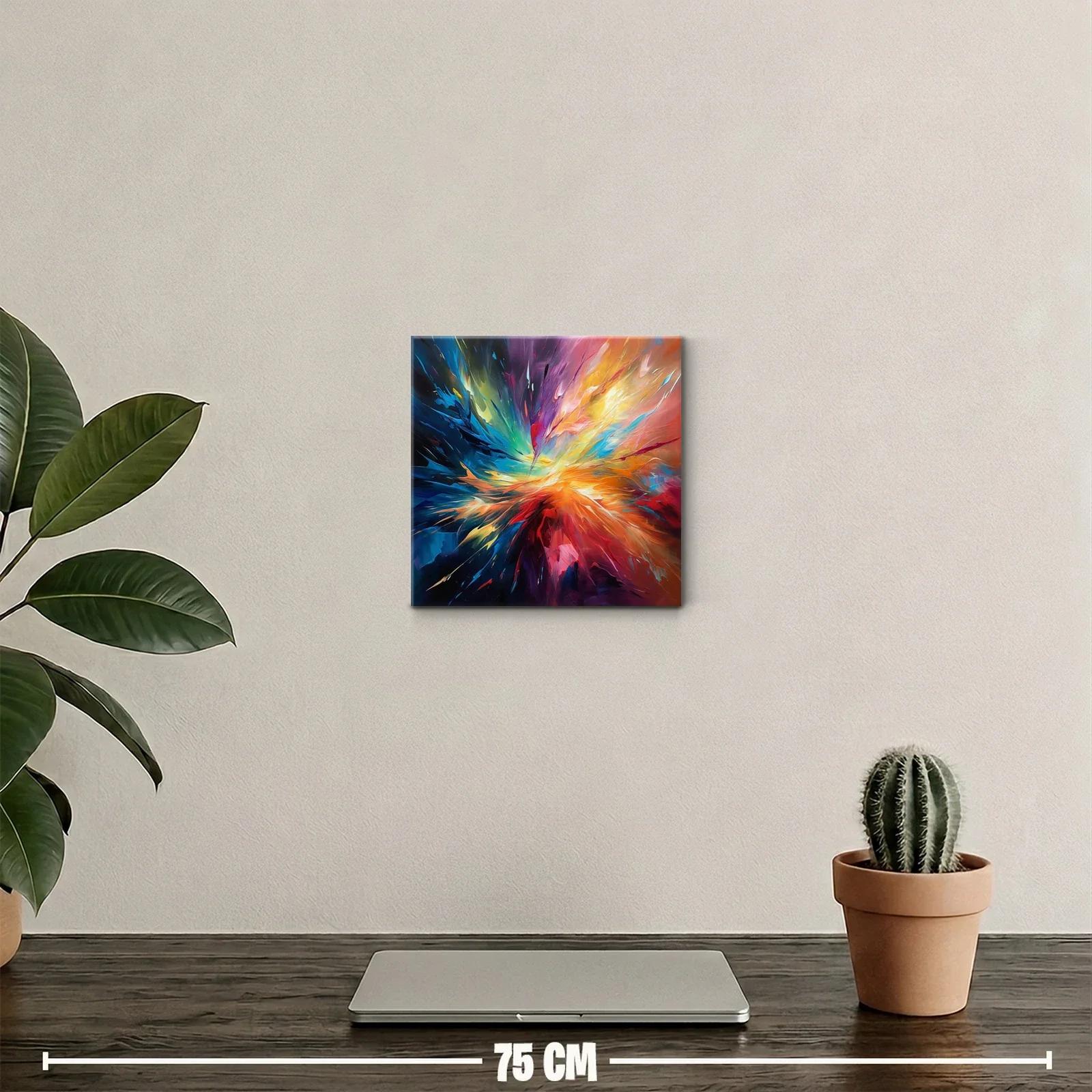 Cuadro abstracto con explosión de color vibrante y energía — miniatura 2