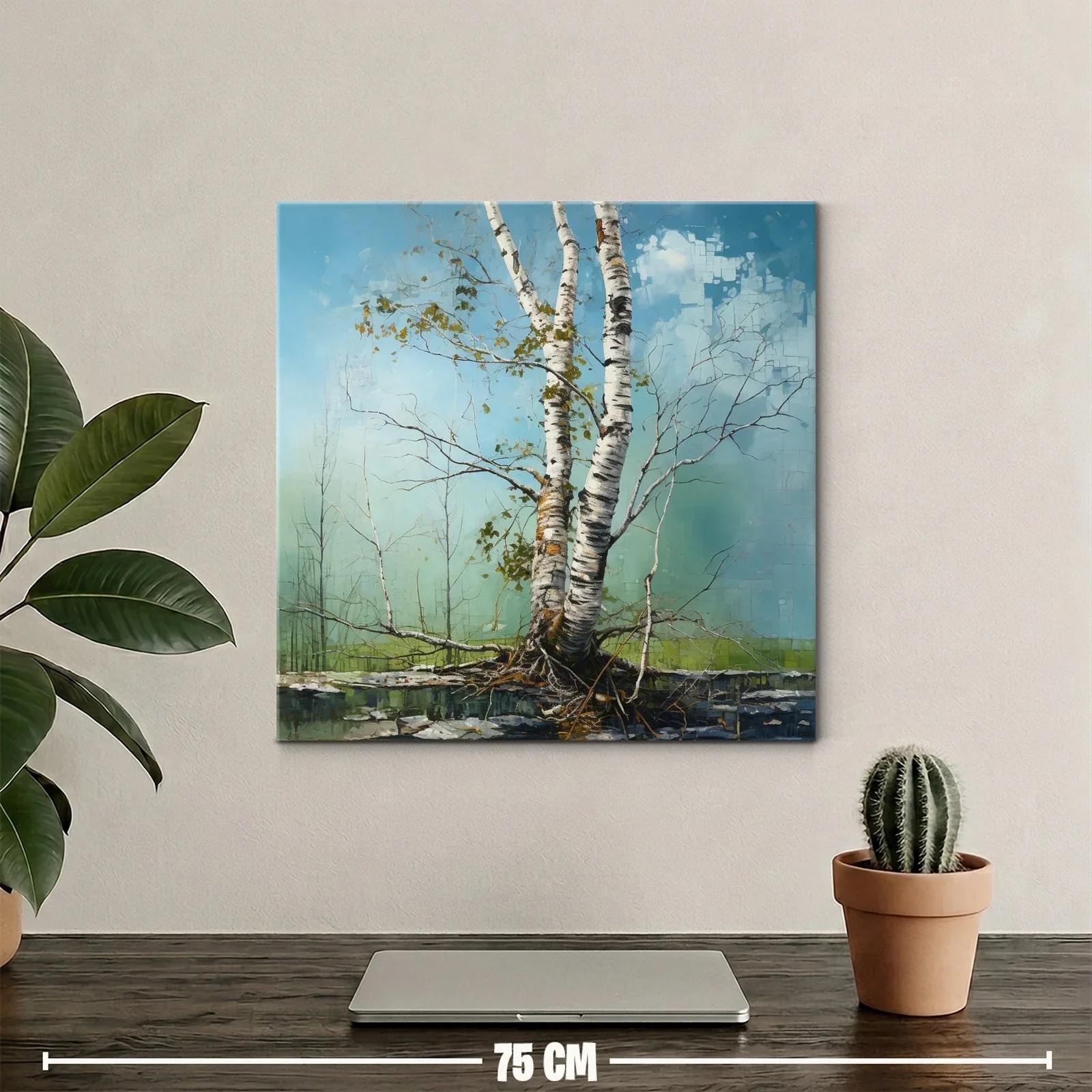 Árbol de abedul en paisaje sereno y natural — miniatura 2