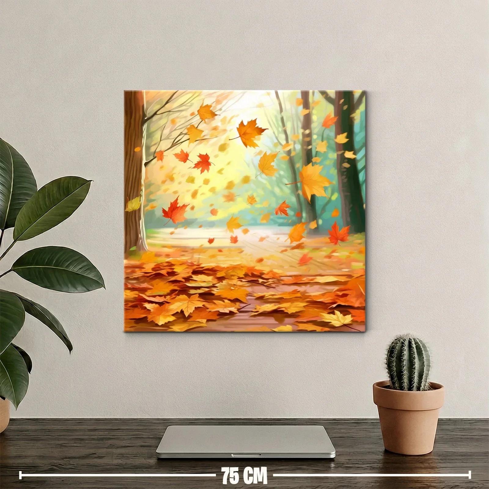 Otoño Vibrante con Hojas Caídas en Movimiento — miniatura 2