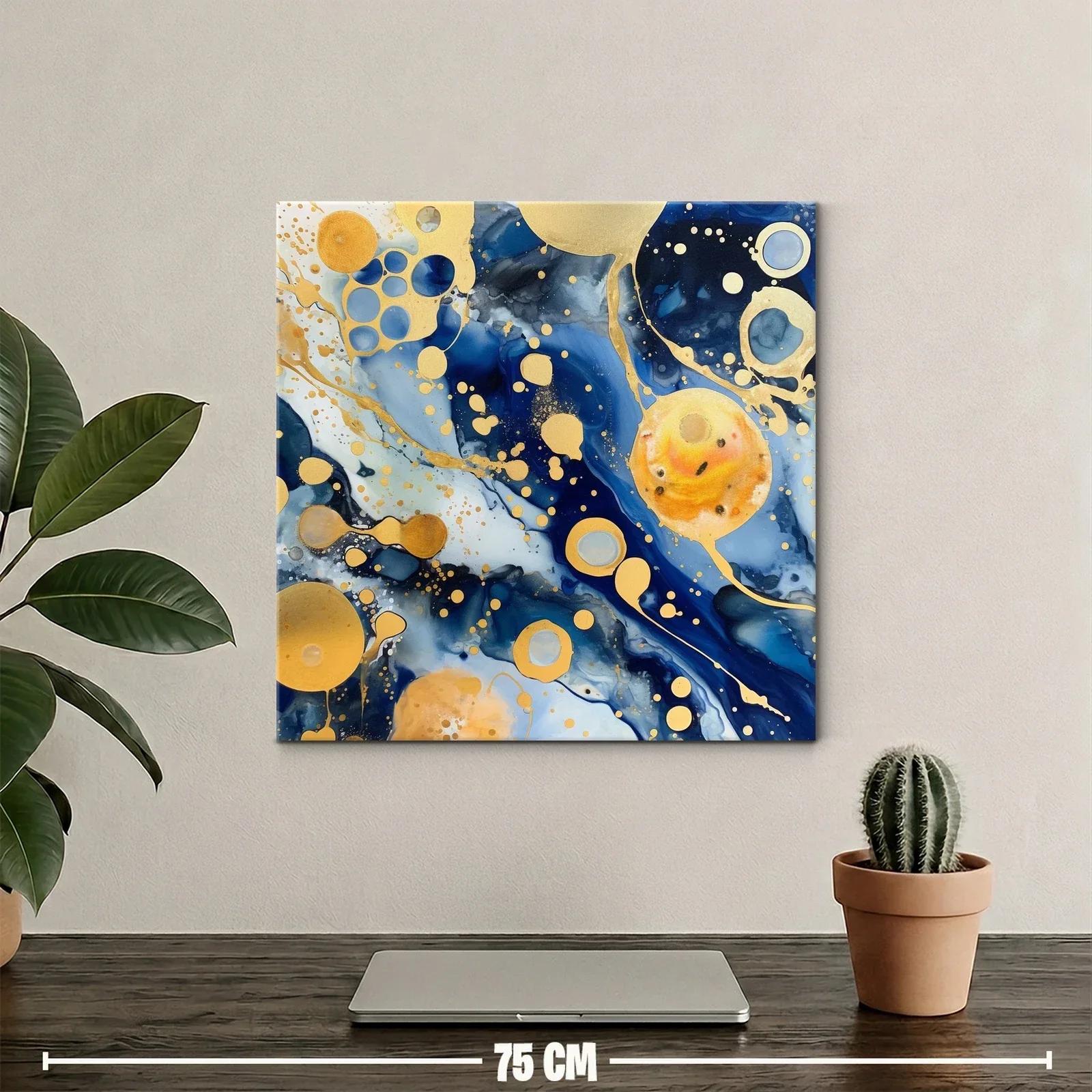 Composición Abstracta en Azul y Dorado — miniatura 2