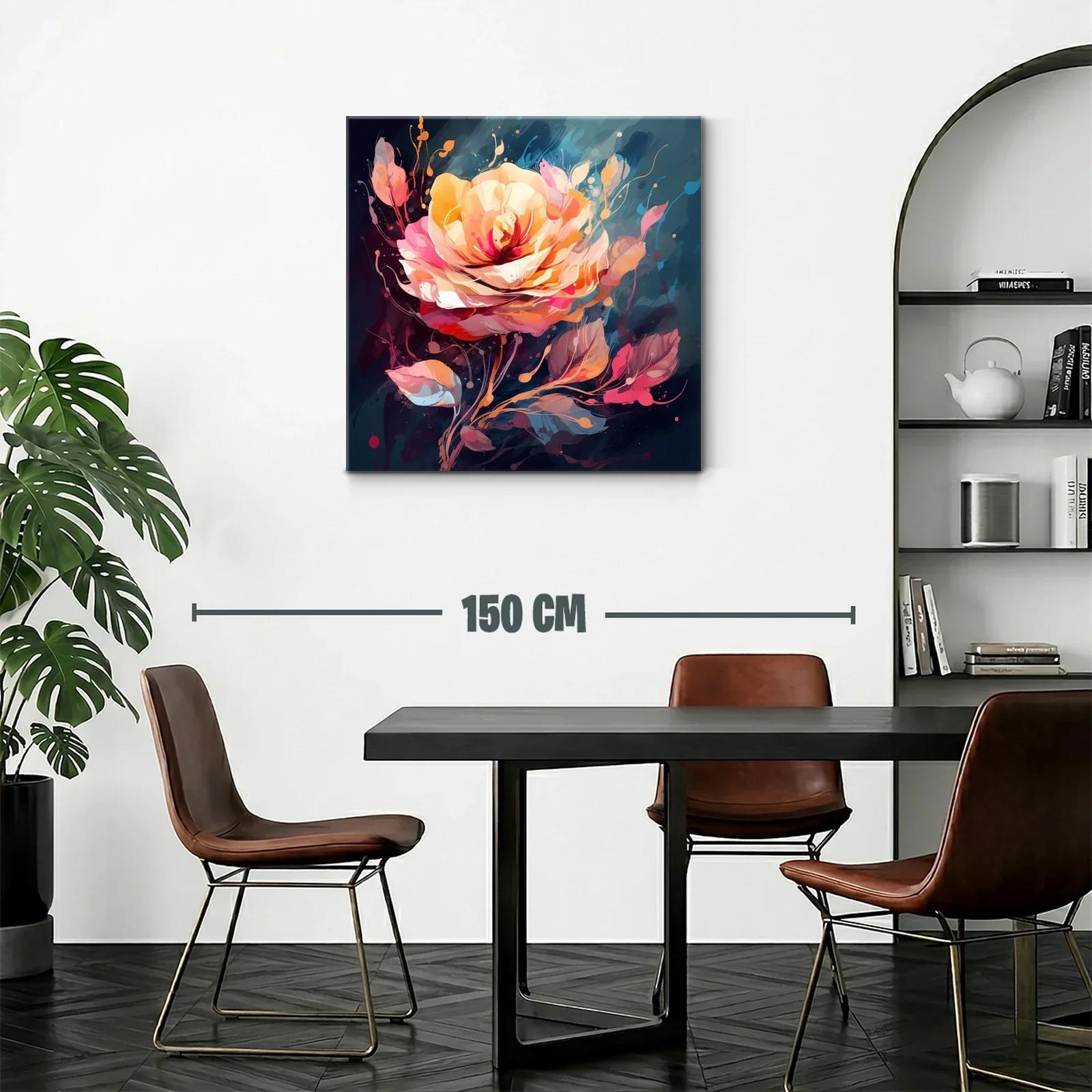 Impacto floral en tonos cálidos y suaves en fondo oscuro — miniatura 2
