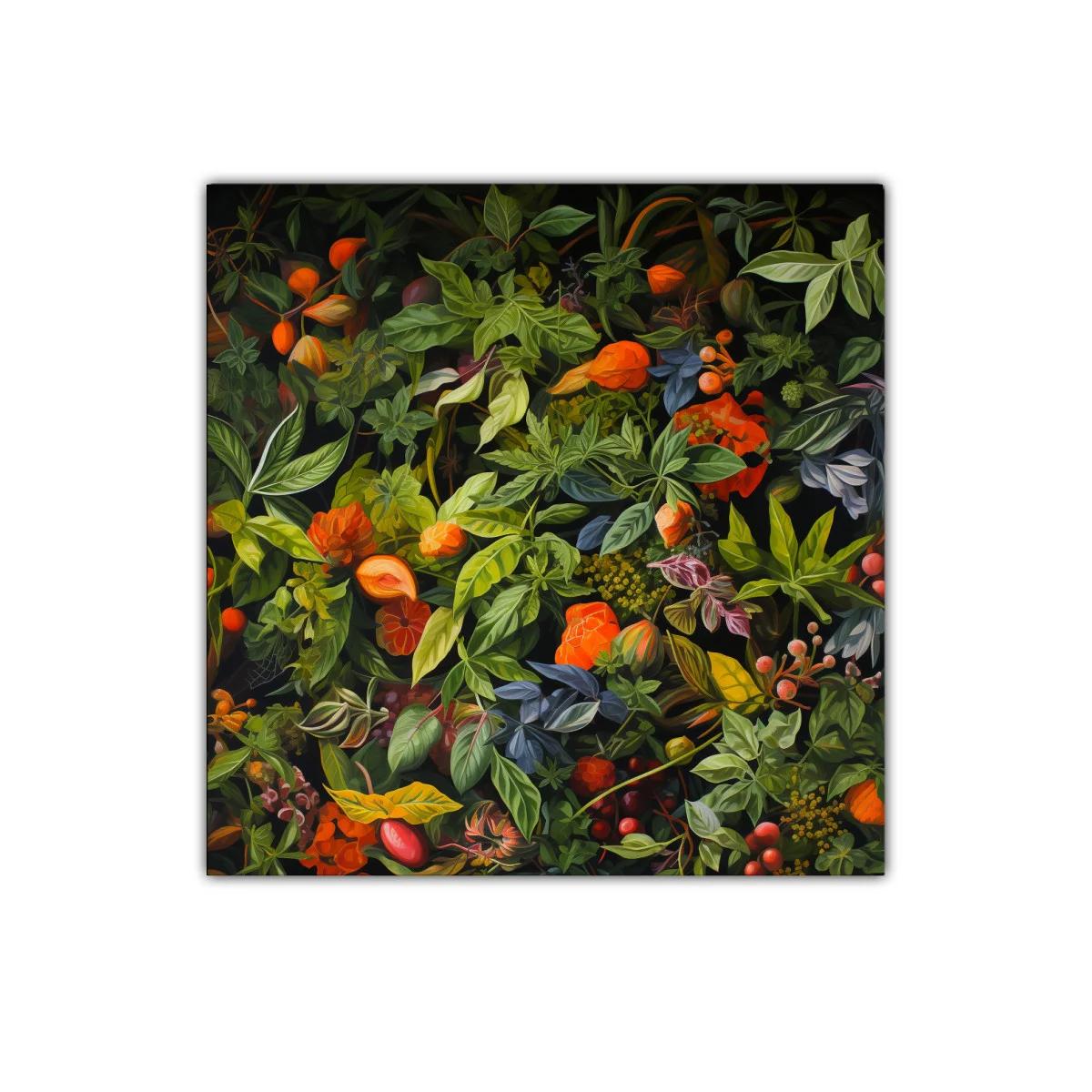 Exuberante composición de hojas y flores en tonos otoñales — imagen principal