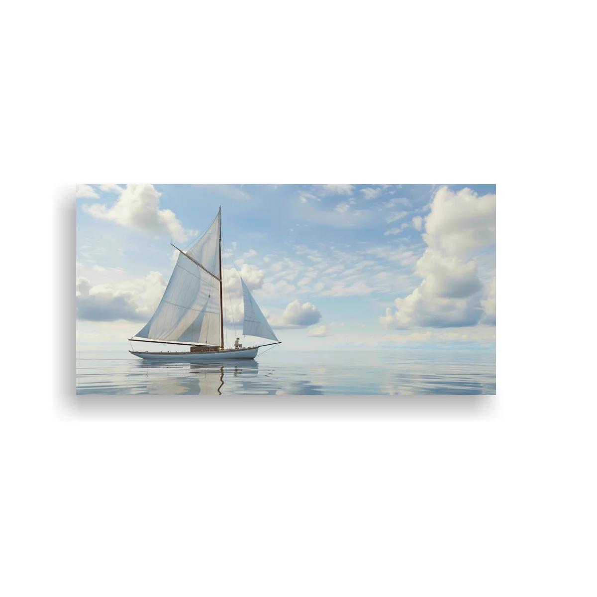Cuadro velero de dos mástiles sobre mar tranquilo — imagen principal