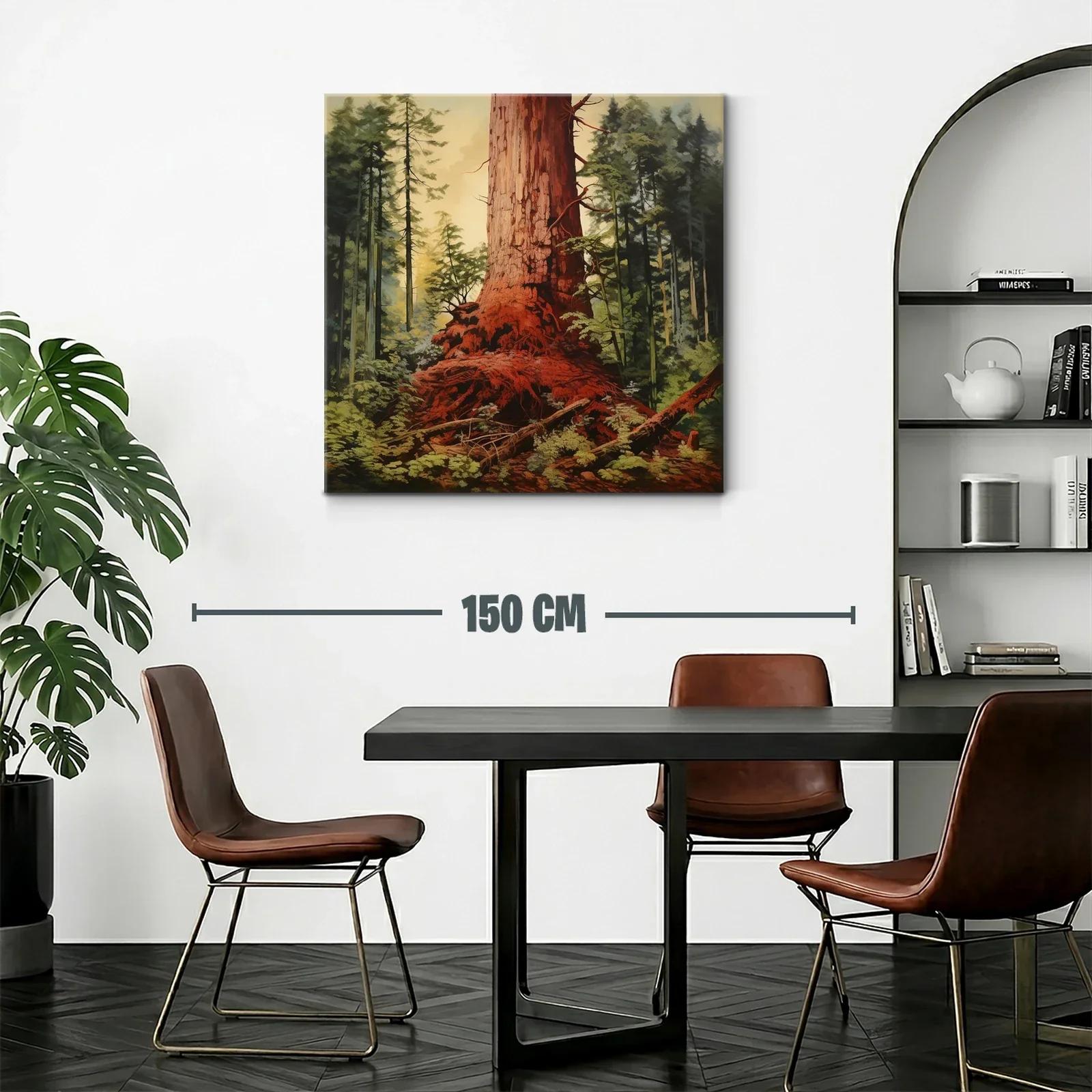 Majestuoso Tronco en Bosque Verde y Tonos Cálidos — miniatura 2
