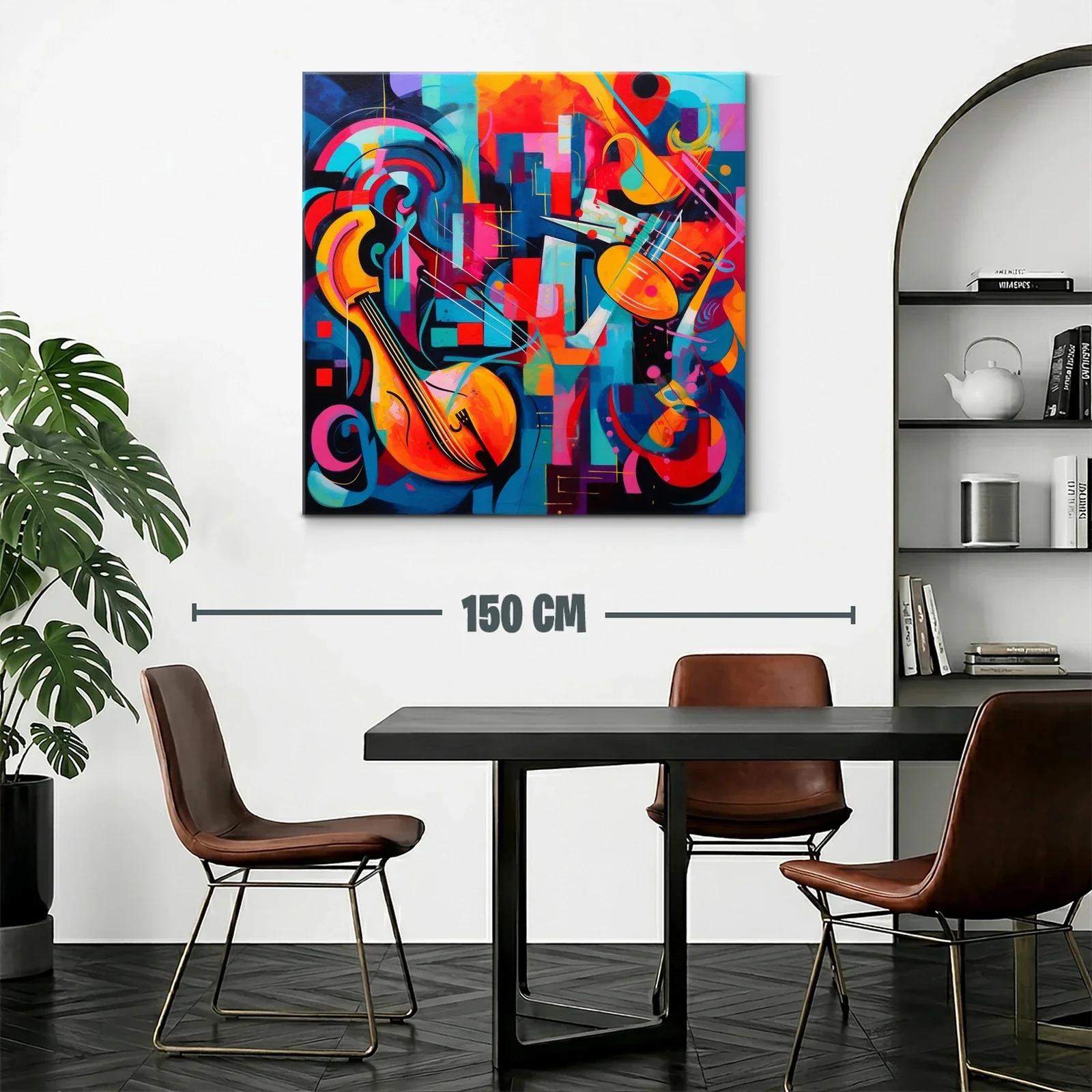 Composición vibrante con instrumentos musicales abstractos — miniatura 2
