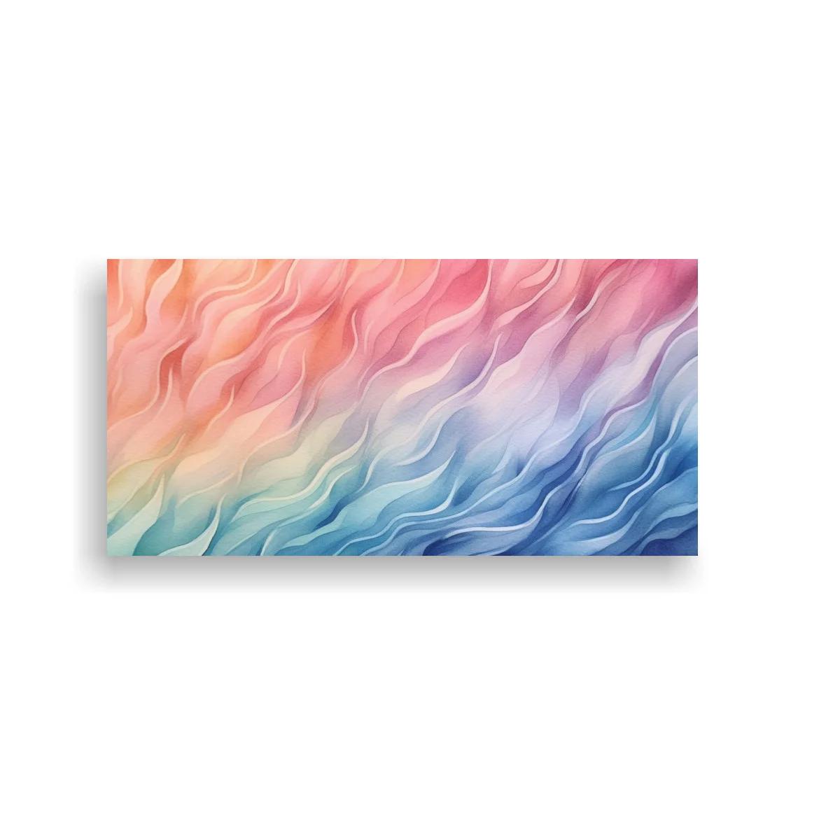 Cuadro ondas fluidas en degradado pastel con textura plisada