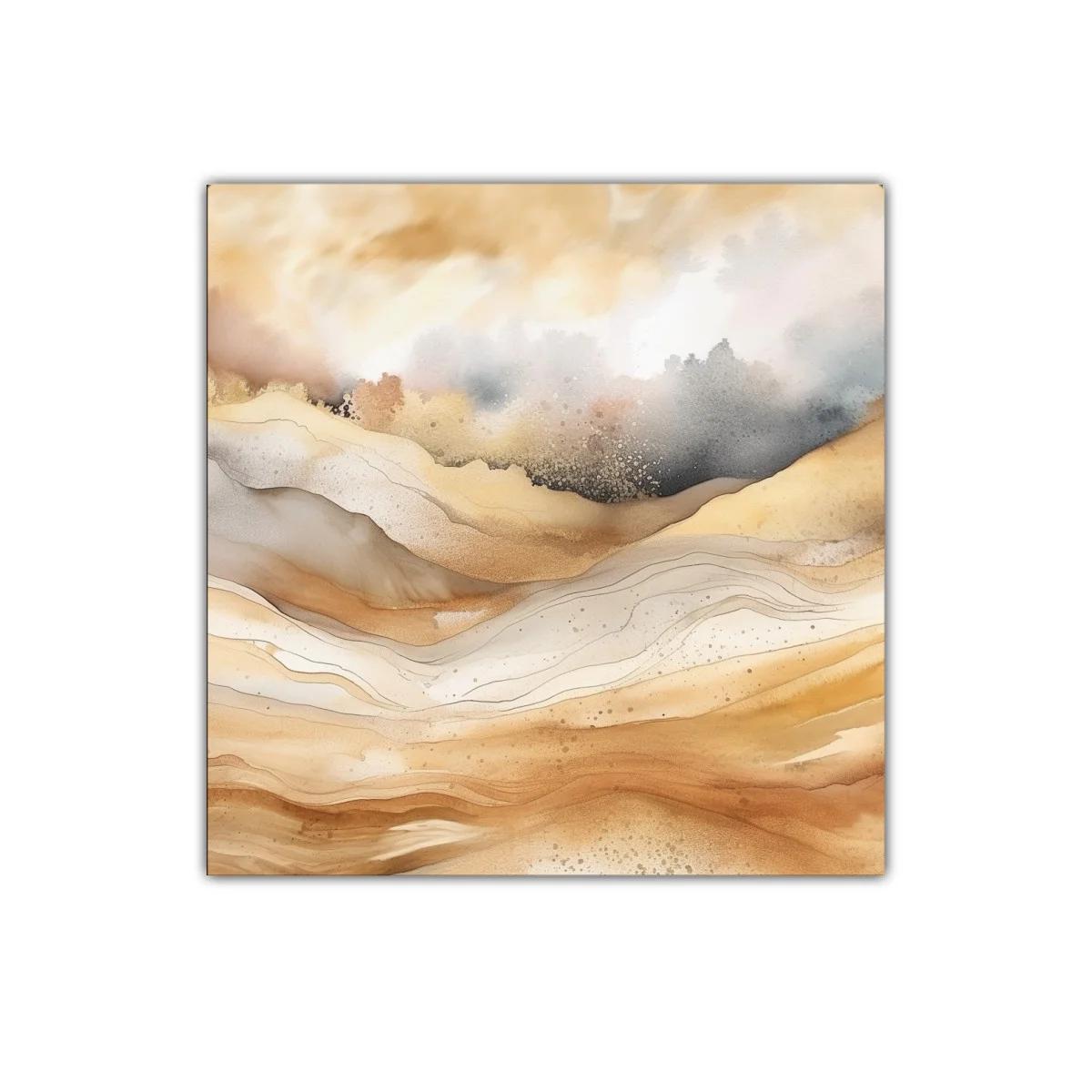 Paisaje abstracto en tonos tierra y neutros suaves