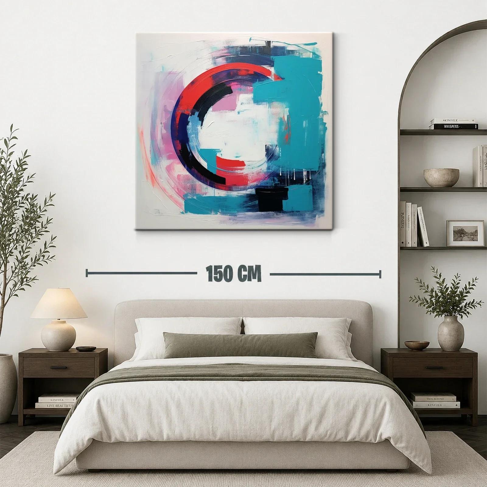 Composición abstracta con formas circulares en tonos vibrantes — miniatura 3