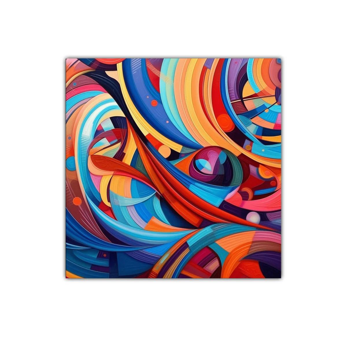 Composición abstracta de formas dinámicas y colores vivos