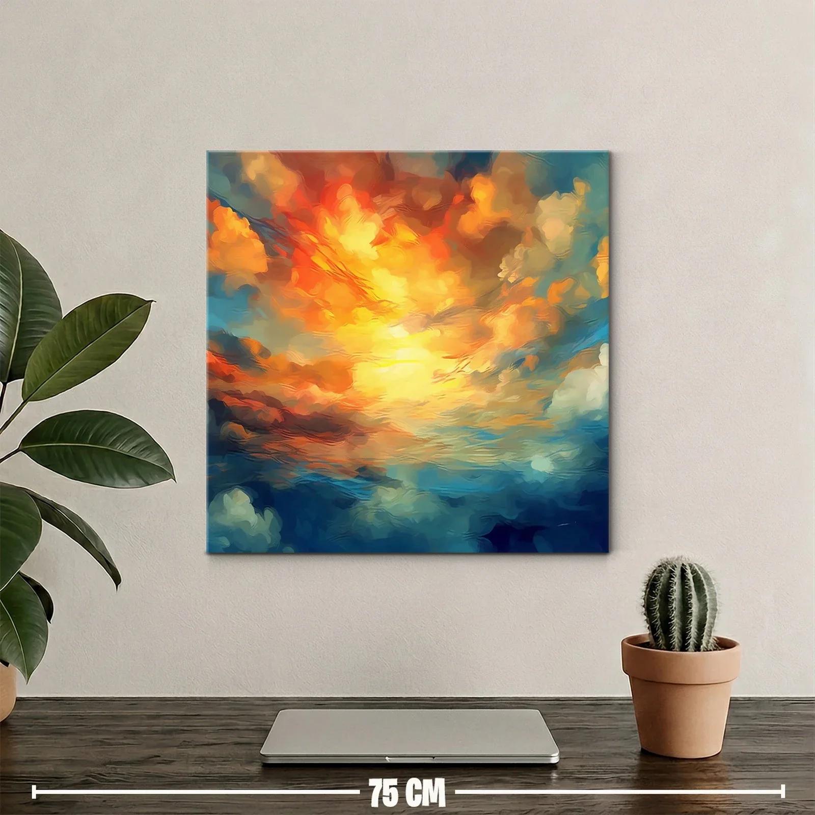 Atardecer vibrante con nubes iluminadas en tonos cálidos — miniatura 2