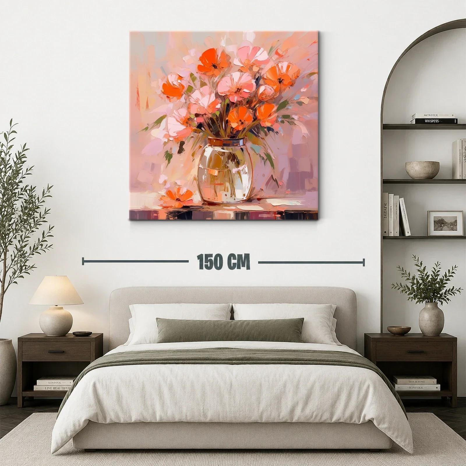 Cuadro floral con bouquet en tonos cálidos y suaves — miniatura 3