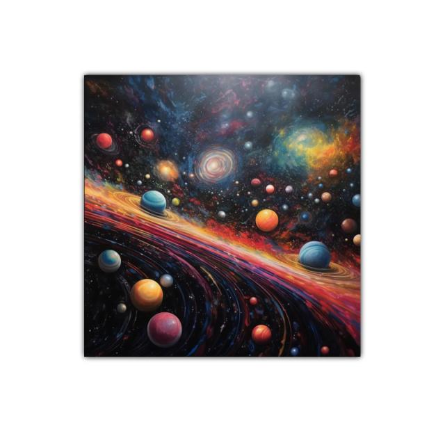 Vibrante universo con galaxias y planetas coloridos