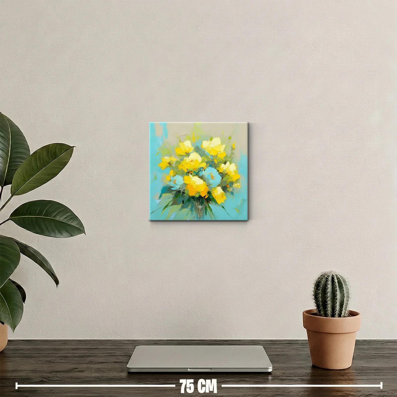Ramo vibrante de flores en tonos amarillos y azules — miniatura 2
