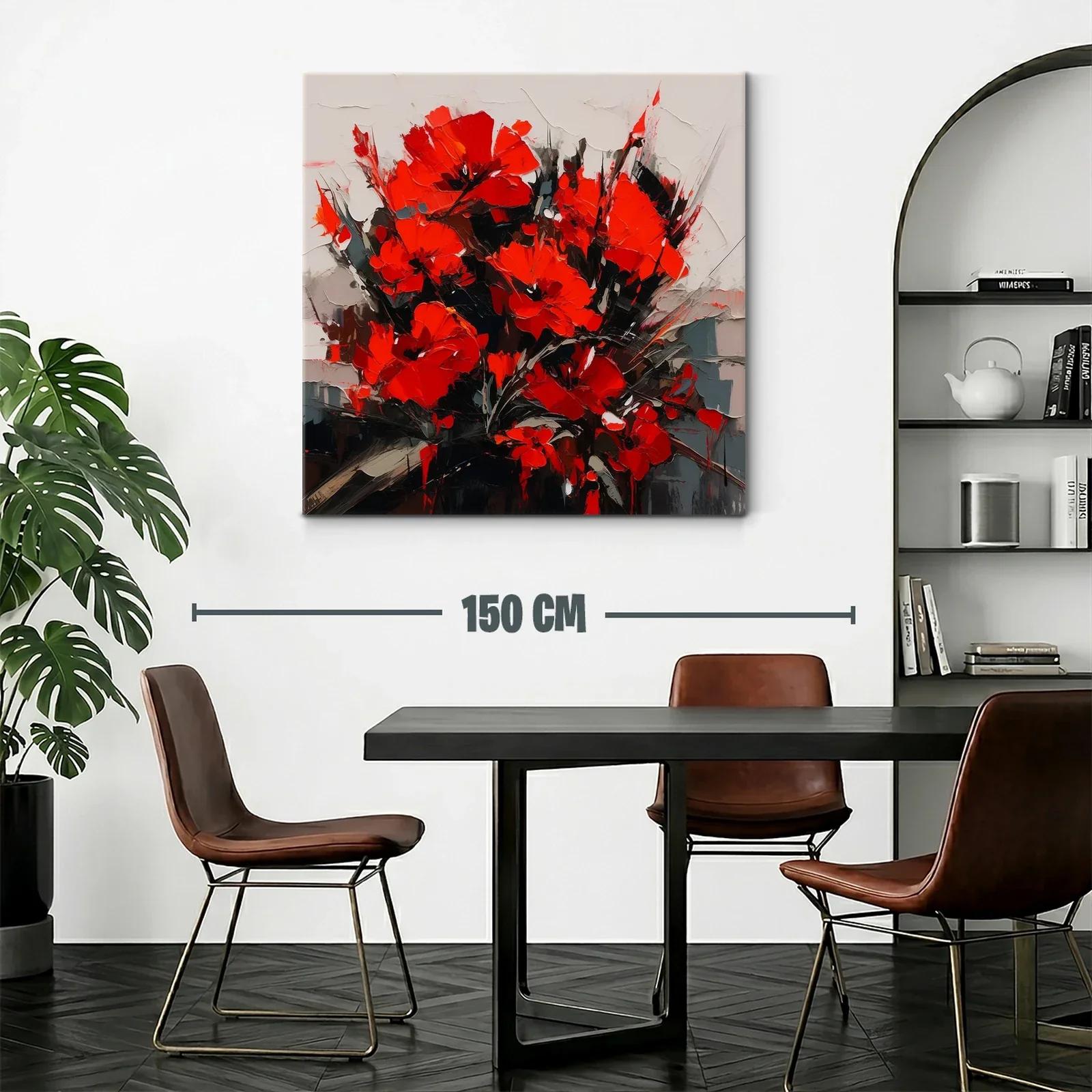 Composición vibrante de flores rojas con contraste oscuro — miniatura 2