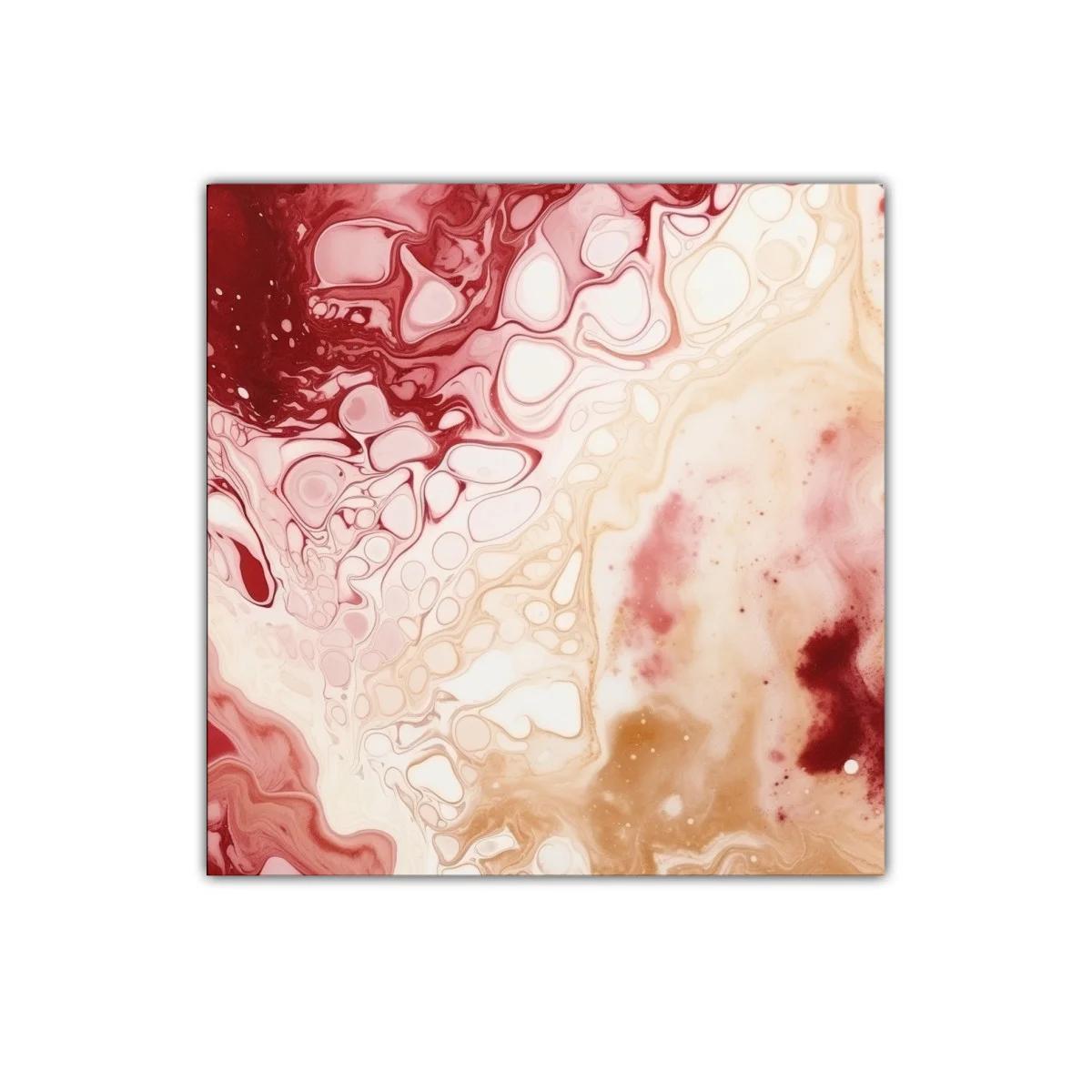 Cuadro abstracto con tonos rojos y beige para decoración
