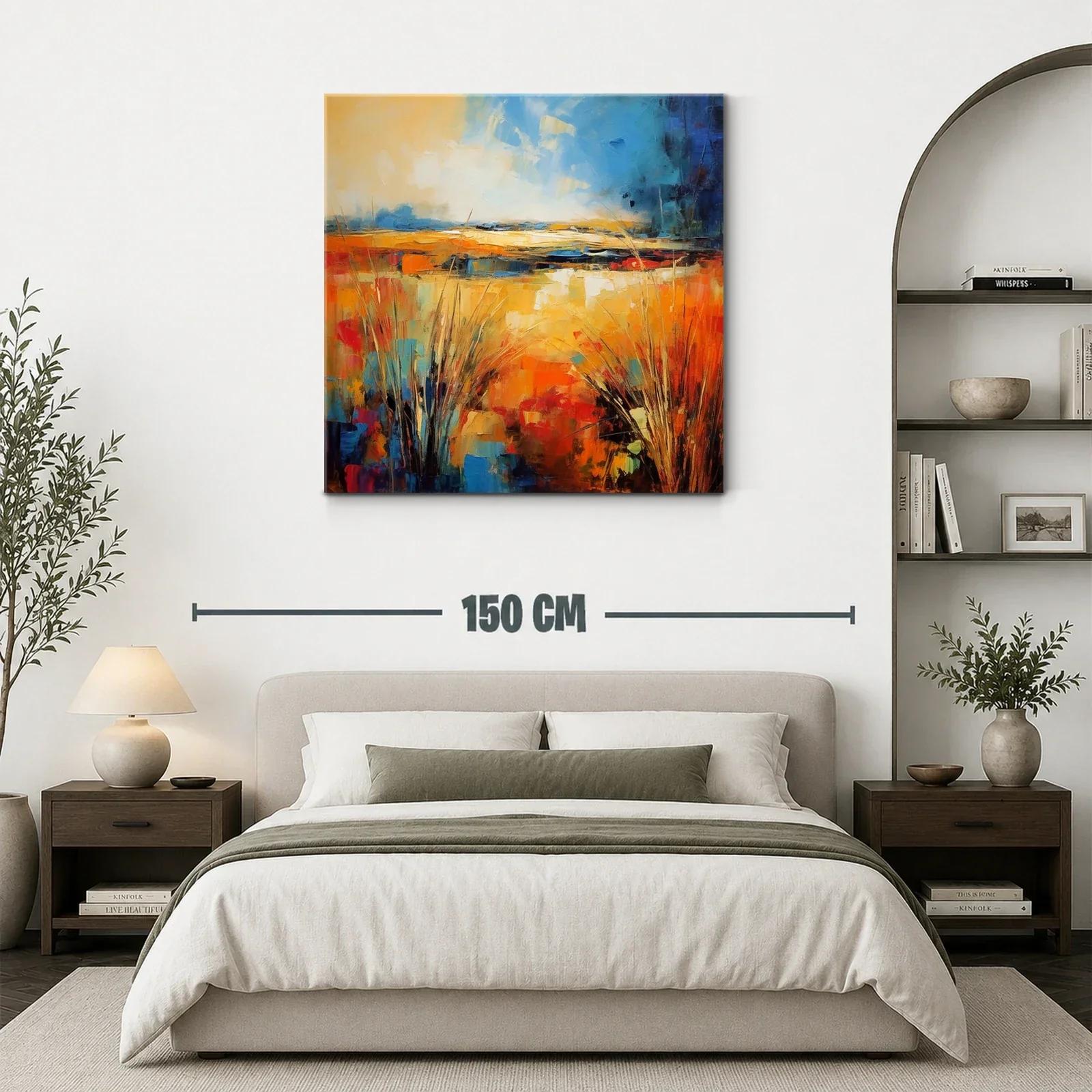 Paisaje abstracto con vibrantes tonos cálidos y fríos — miniatura 3