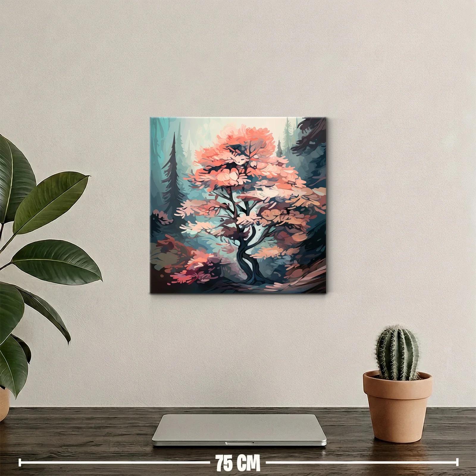 Árbol de tonos cálidos en bosque de ensueño y misterio — miniatura 2