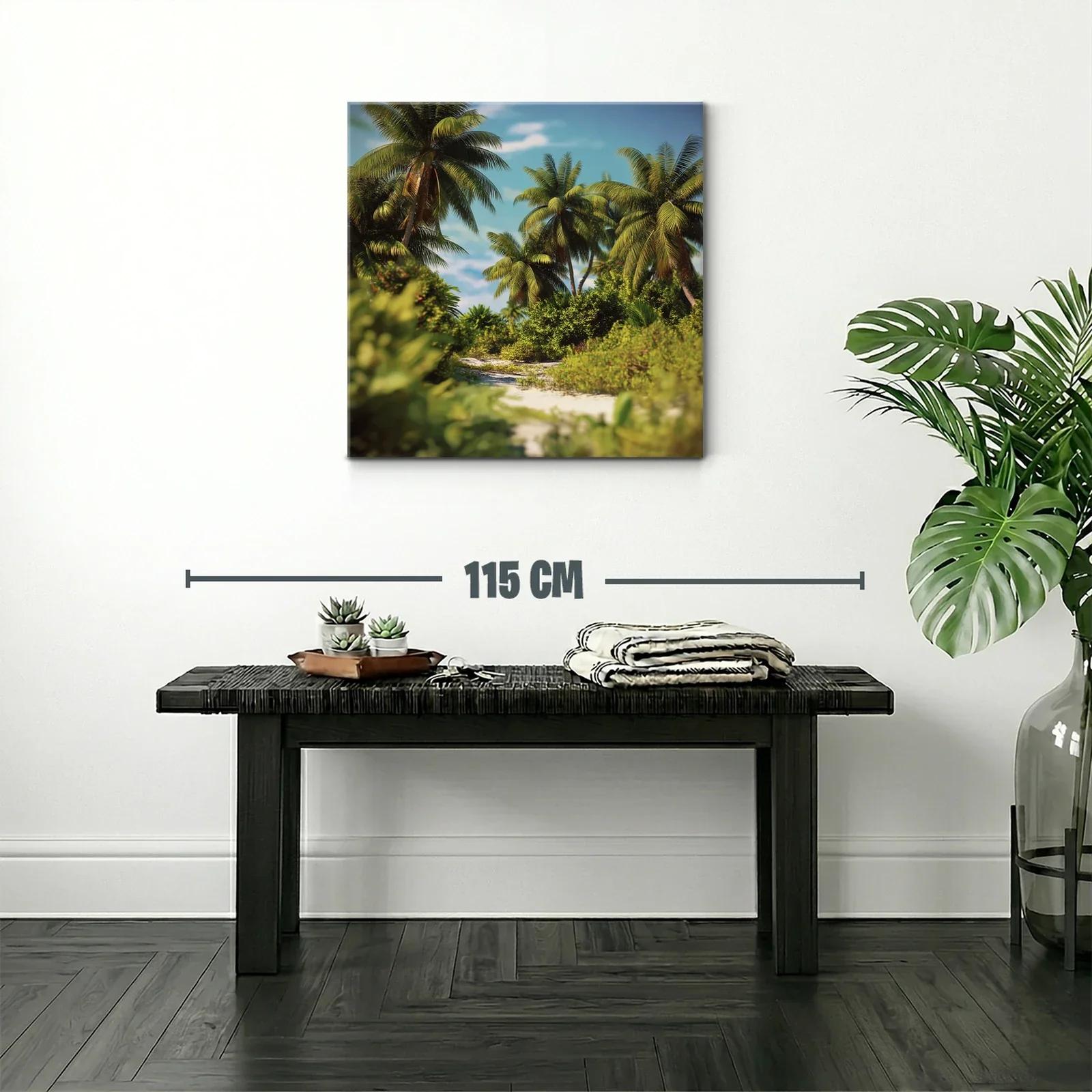 Paisaje tropical con palmeras y vegetación exuberante — miniatura 2