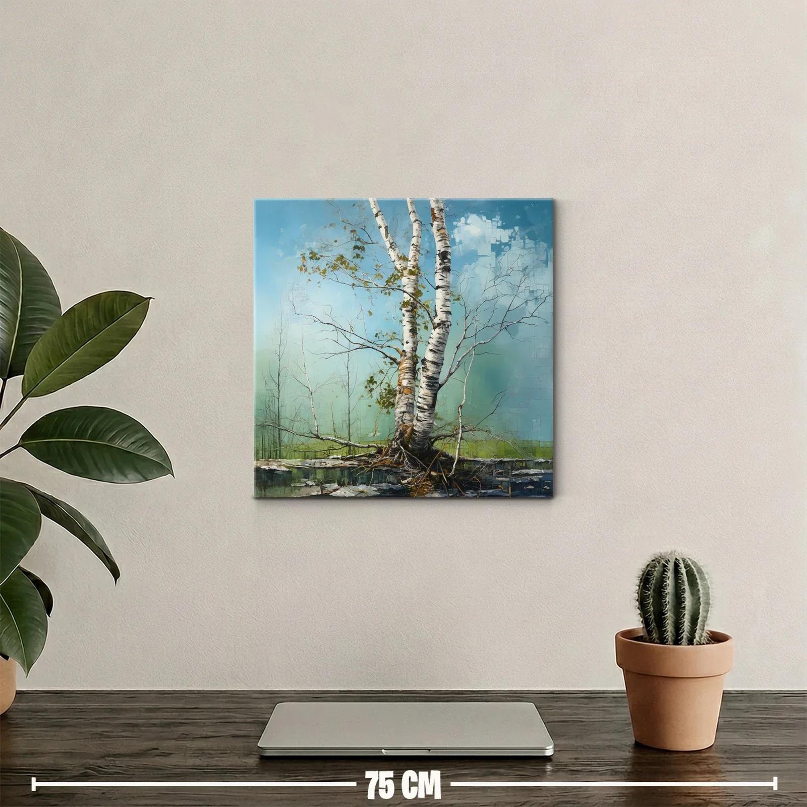 Árbol de abedul en paisaje sereno y natural — miniatura 2