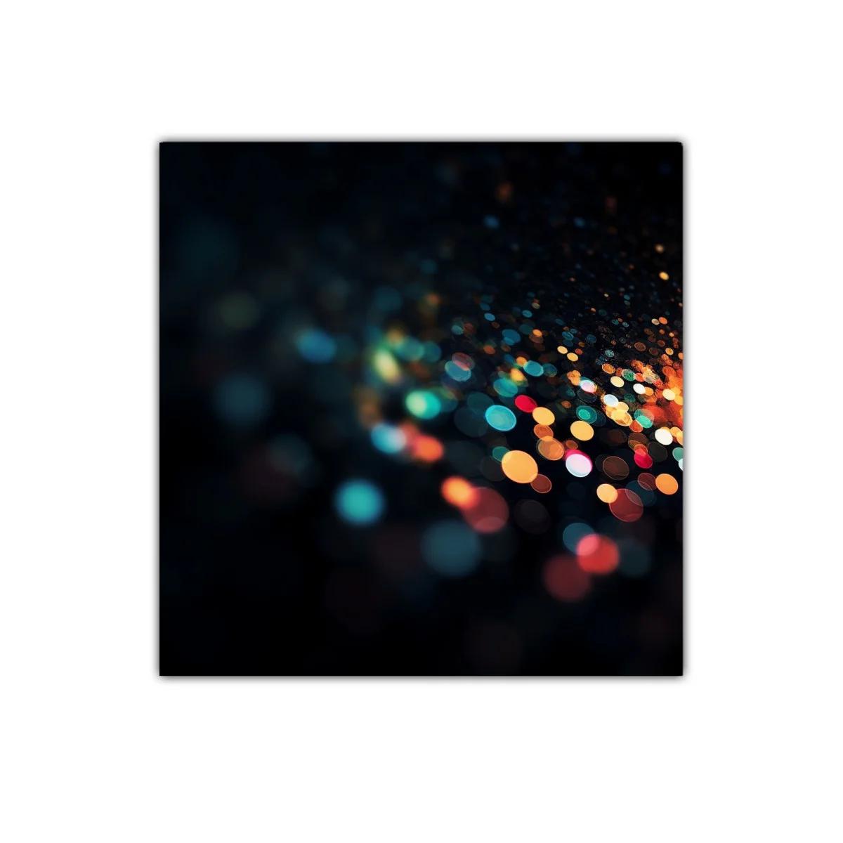 Cuadro abstracto con luces difusas en tonos brillantes