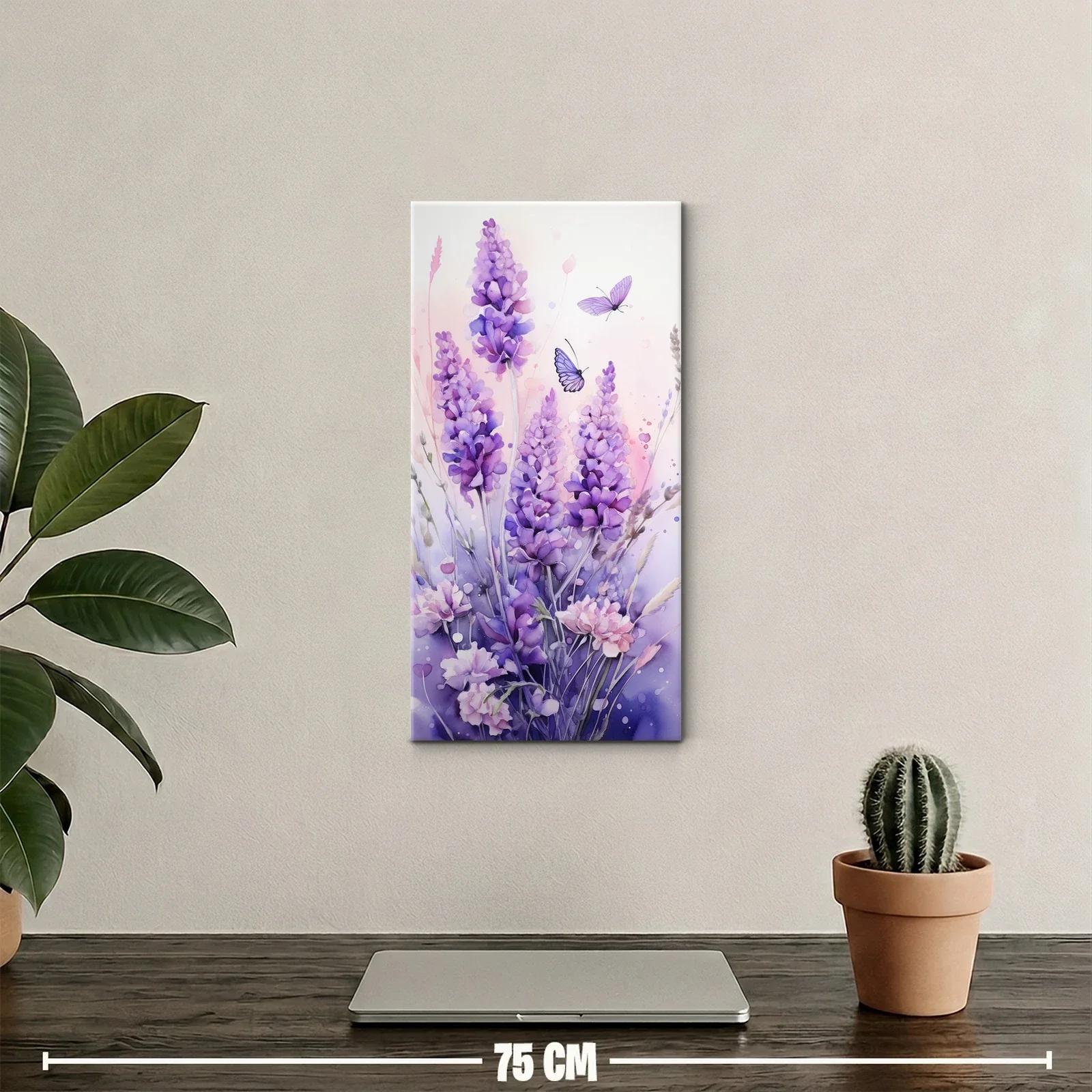 Cuadro lupinos lilas con mariposas — miniatura 2
