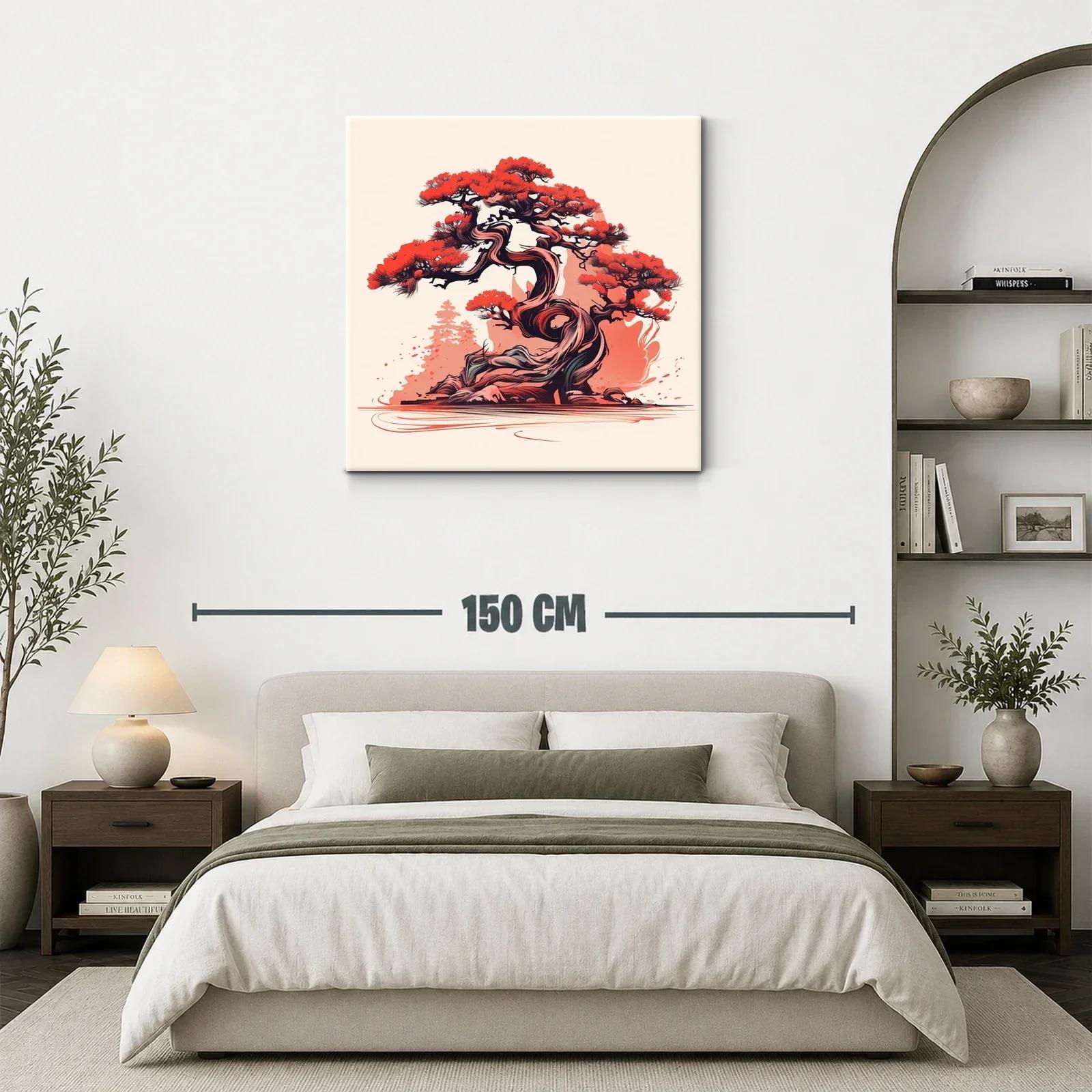 Árbol bonsái con vibrantes tonos rojos y negros — miniatura 3
