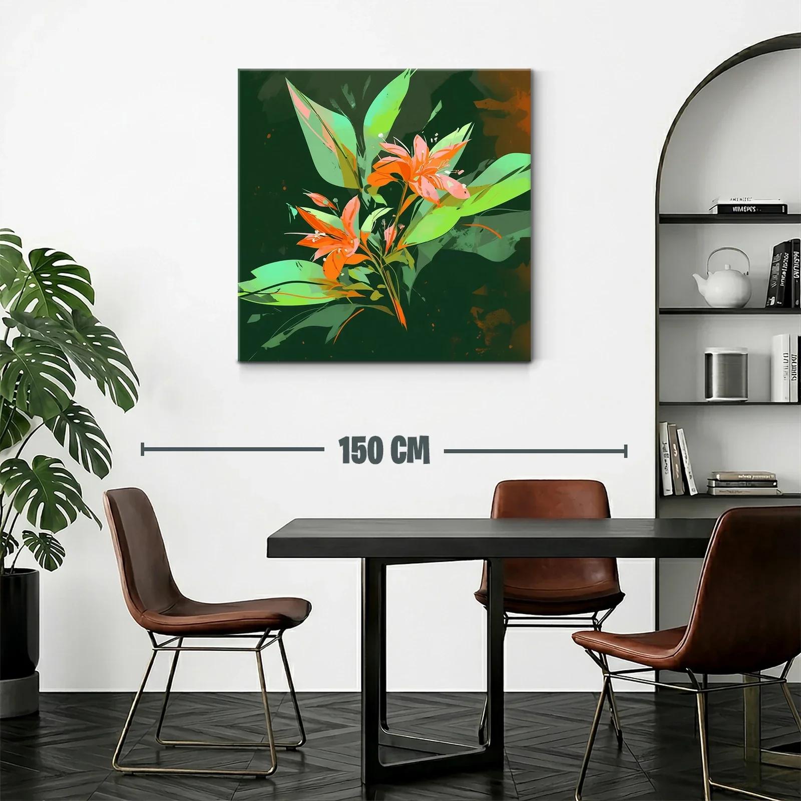 Flores naranjas vibrantes sobre fondo verde oscuro — miniatura 2
