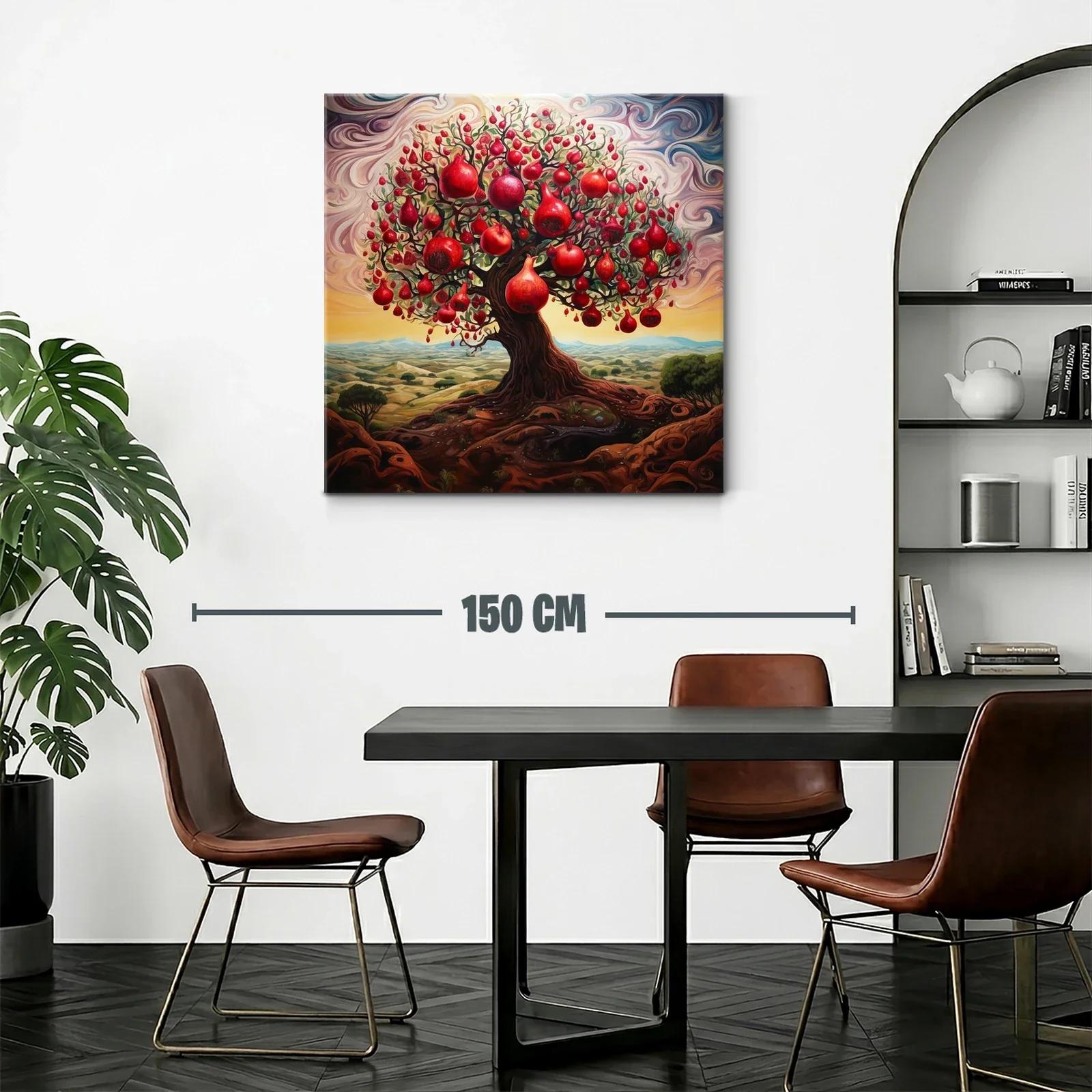 Árbol de granadas con raíces entrelazadas y cielo vibrante — miniatura 2