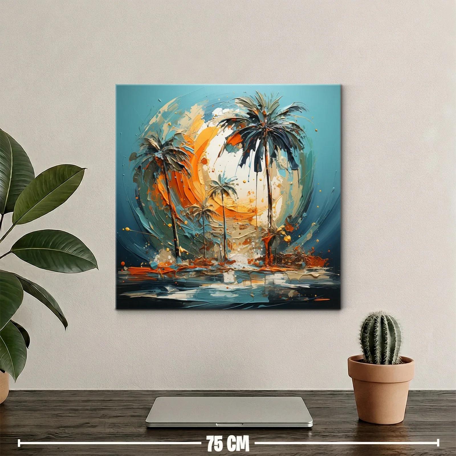 Palmeras vibrantes al atardecer en paisaje tropical — miniatura 2