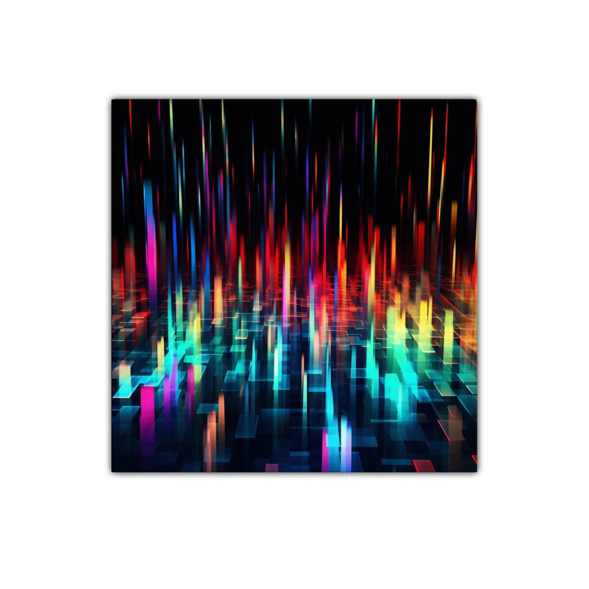 Arte digital con luces vibrantes y formas geométricas — imagen principal