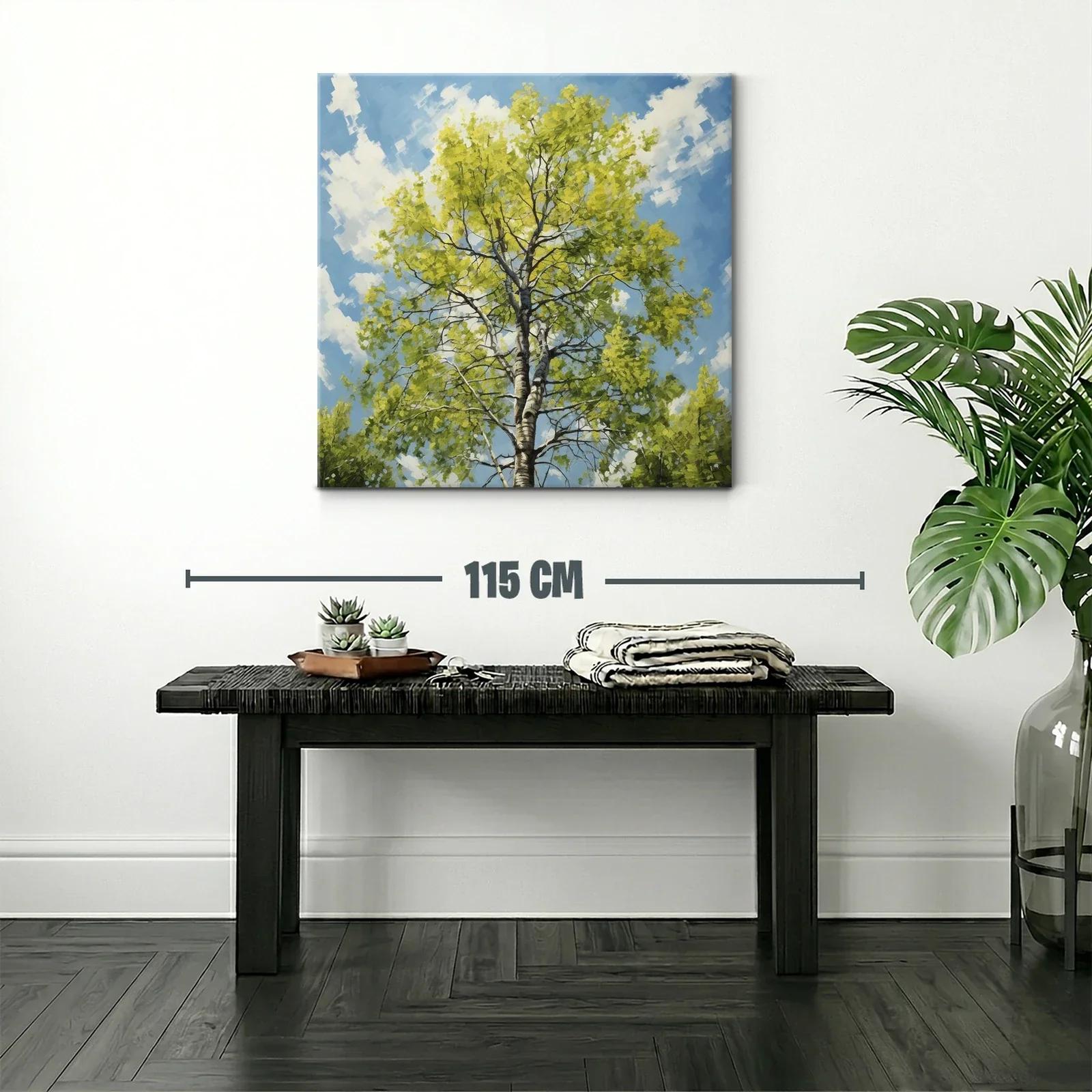 Cuadro de árbol con follaje verde bajo cielo azul claro — miniatura 2