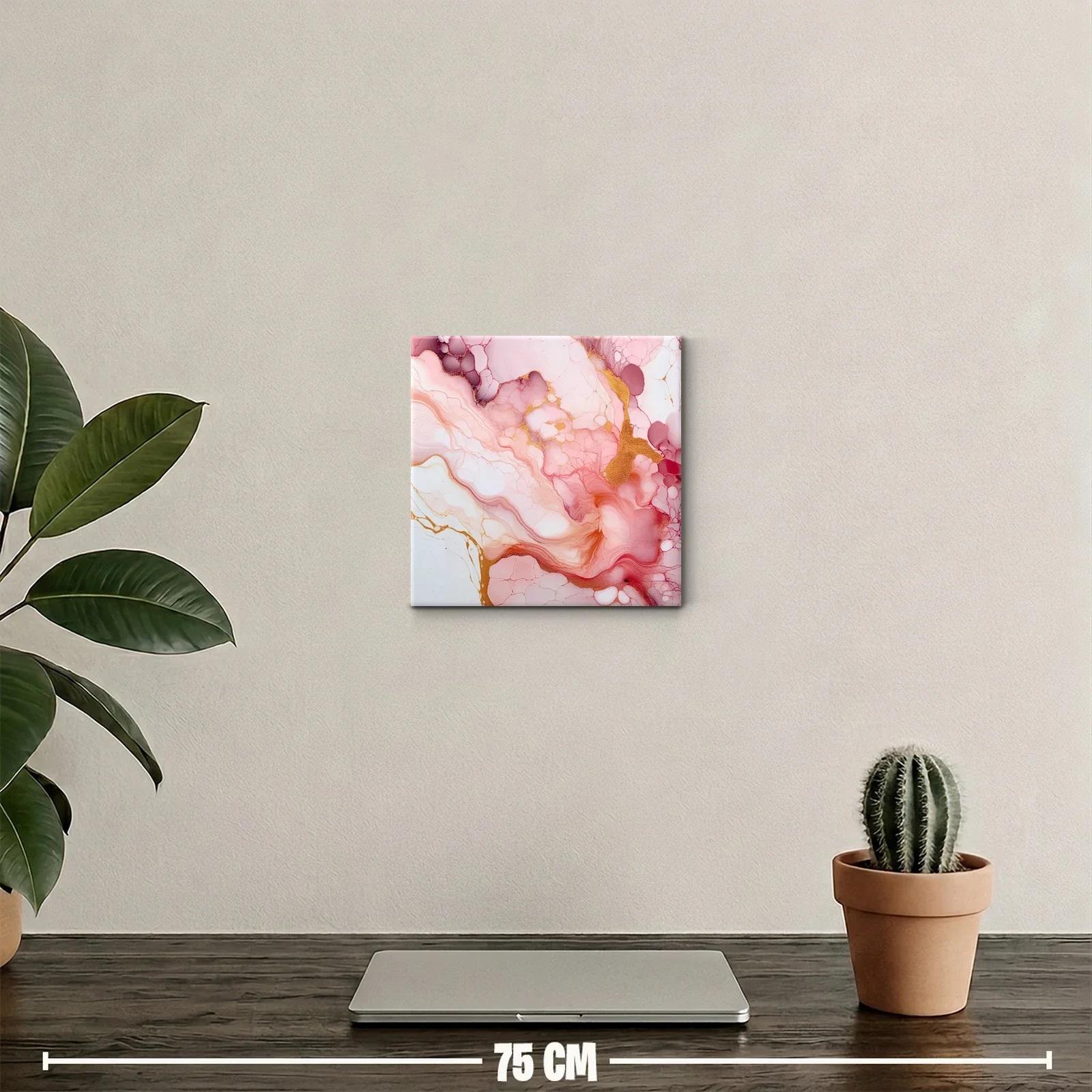 Abstracto fluido en tonos rosa con detalles dorados — miniatura 2