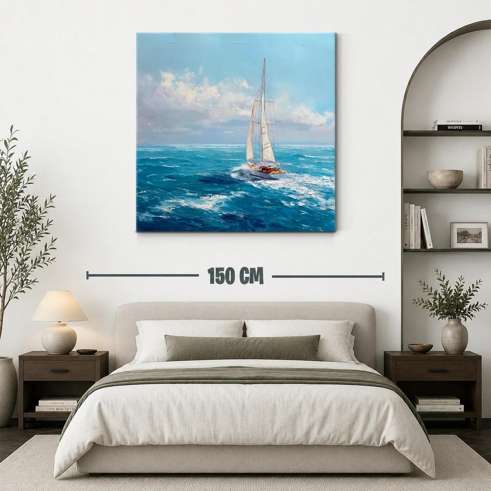 Velero navegando en mar abierto bajo cielo despejado — miniatura 3