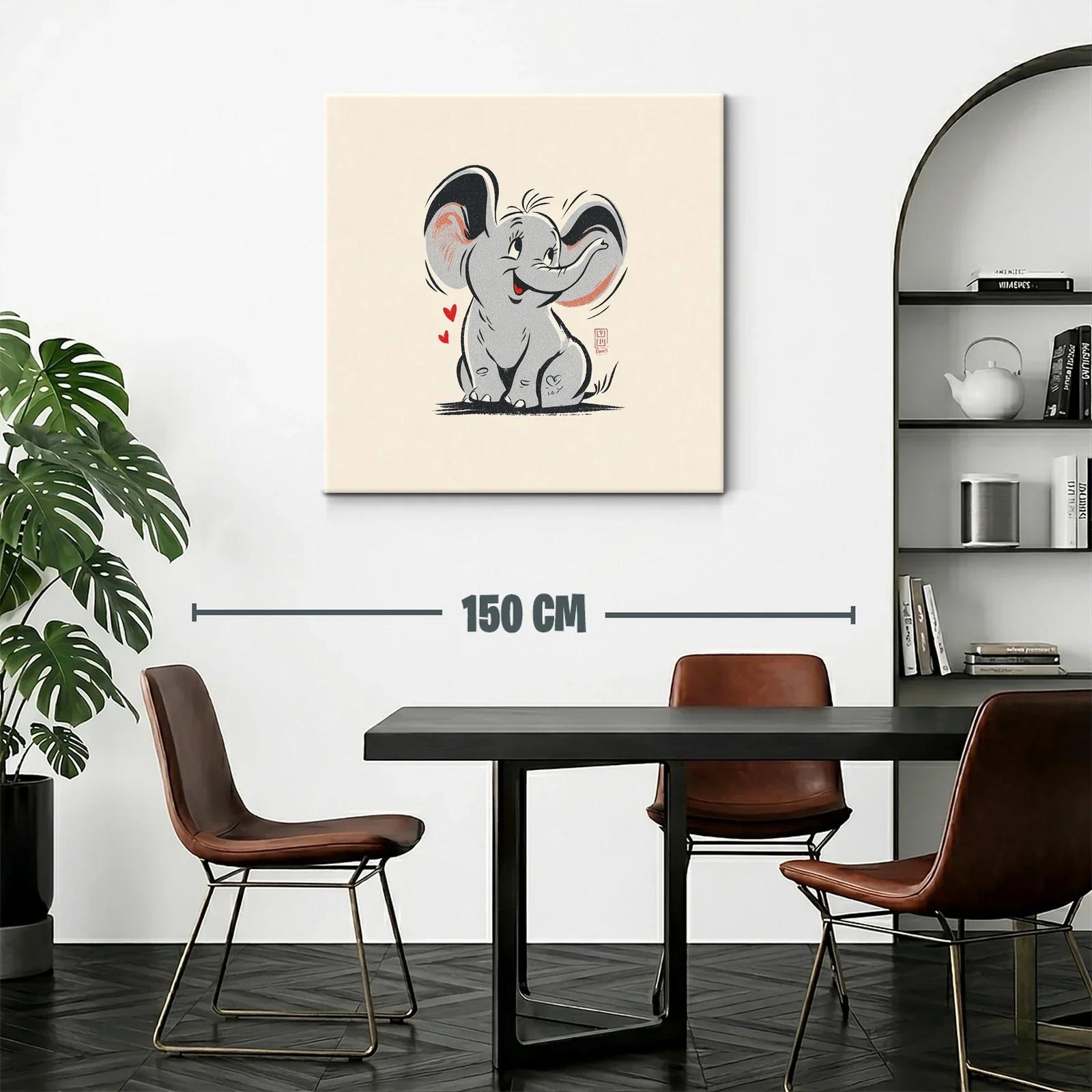 Cuadro infantil de elefante adorable con carisma — miniatura 2