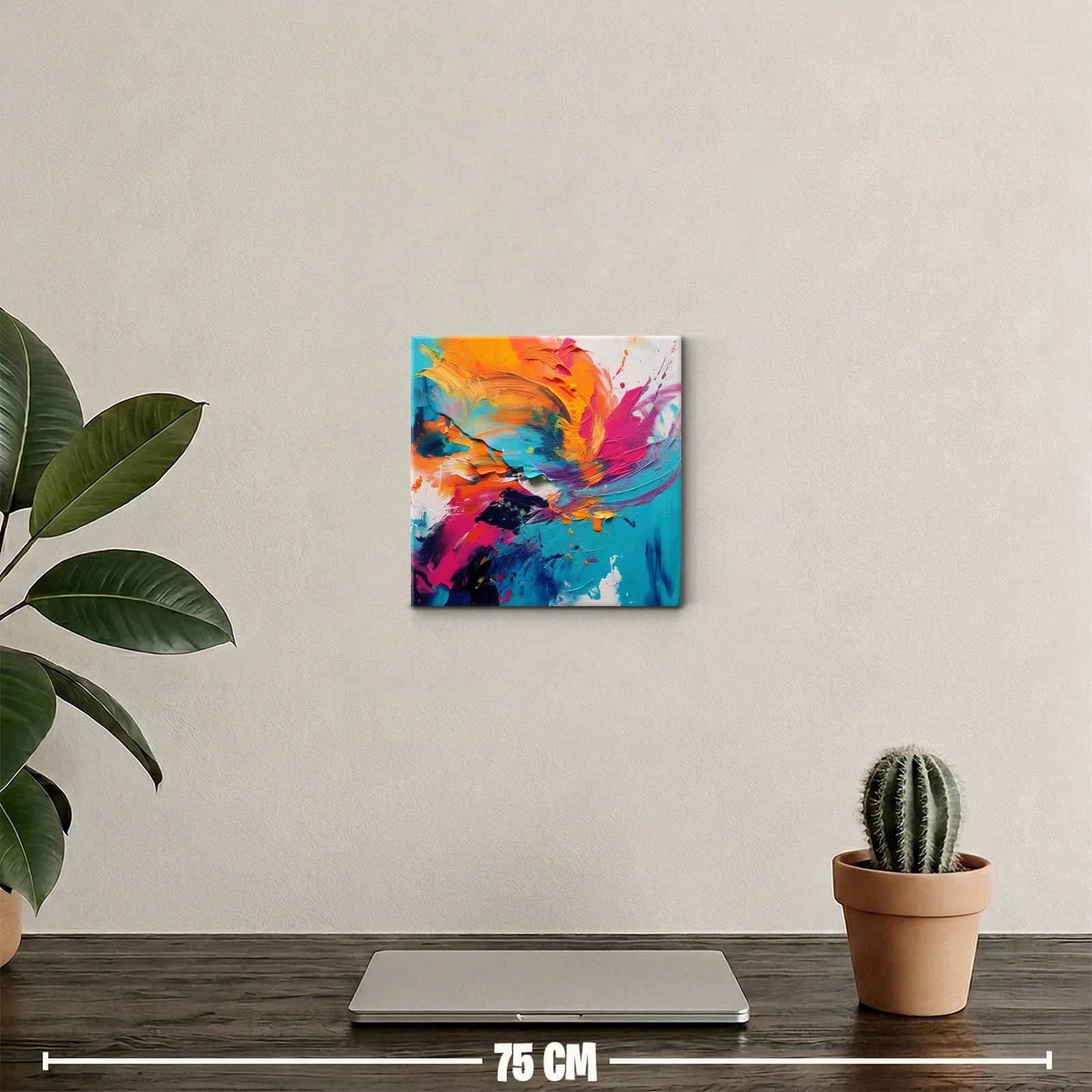 Cuadro abstracto con explosión de colores vibrantes — miniatura 2