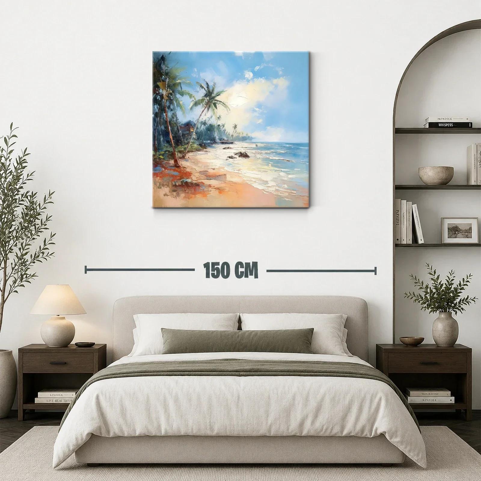 Paisaje costero con palmeras y mar azul brillante — miniatura 3
