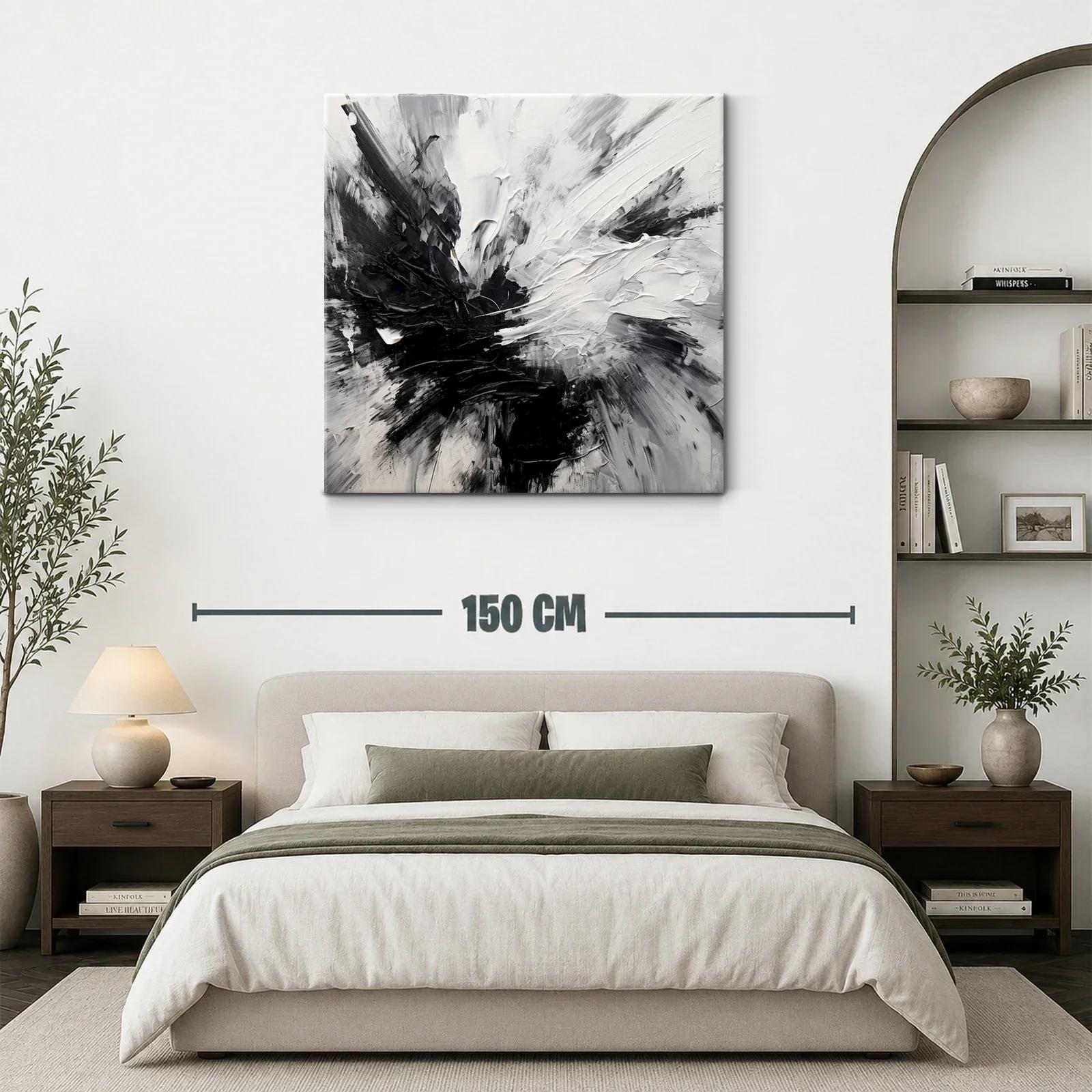 Composición abstracta en blanco y negro con textura dinámica — miniatura 3