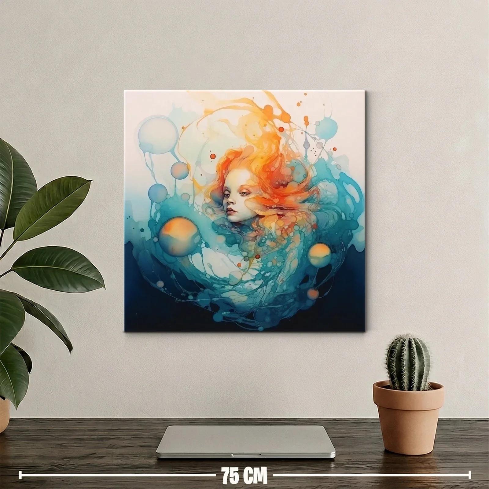 Retrato onírico con tonos vibrantes y formas fluidas — miniatura 2