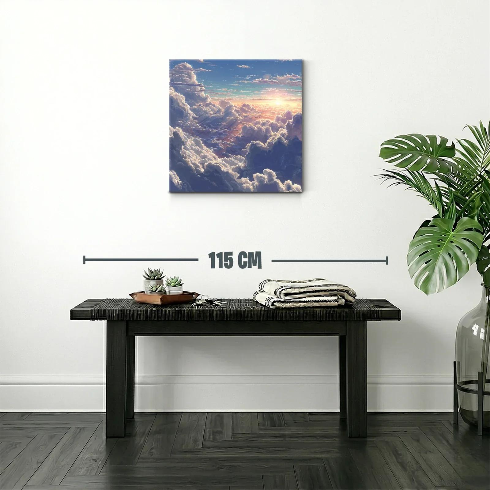 Atardecer entre nubes con luz dorada y cielo azul — miniatura 2