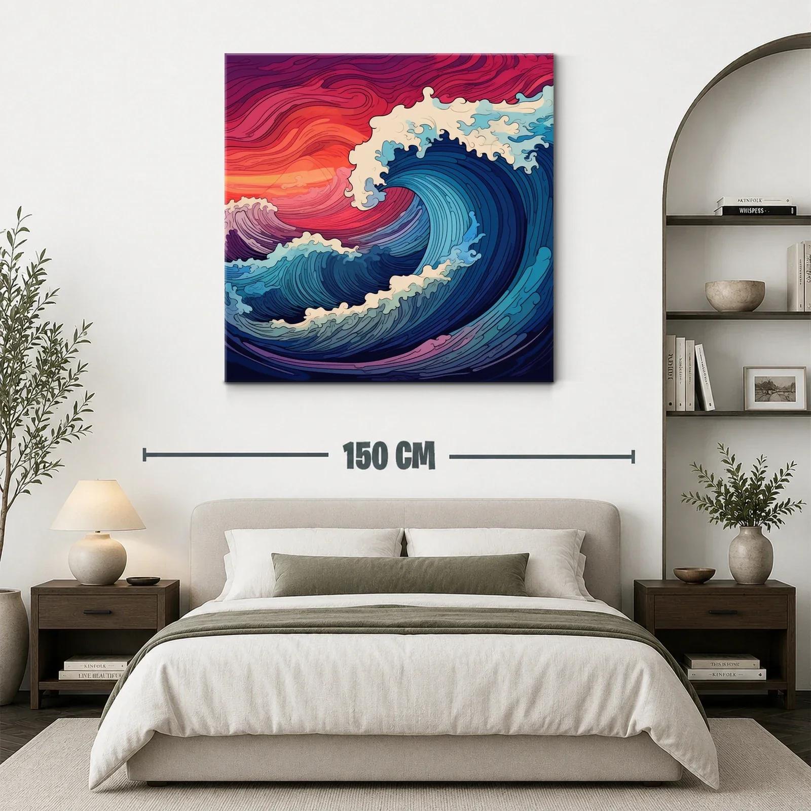 Olas dinámicas en atardecer vibrante y mar profundo — miniatura 3