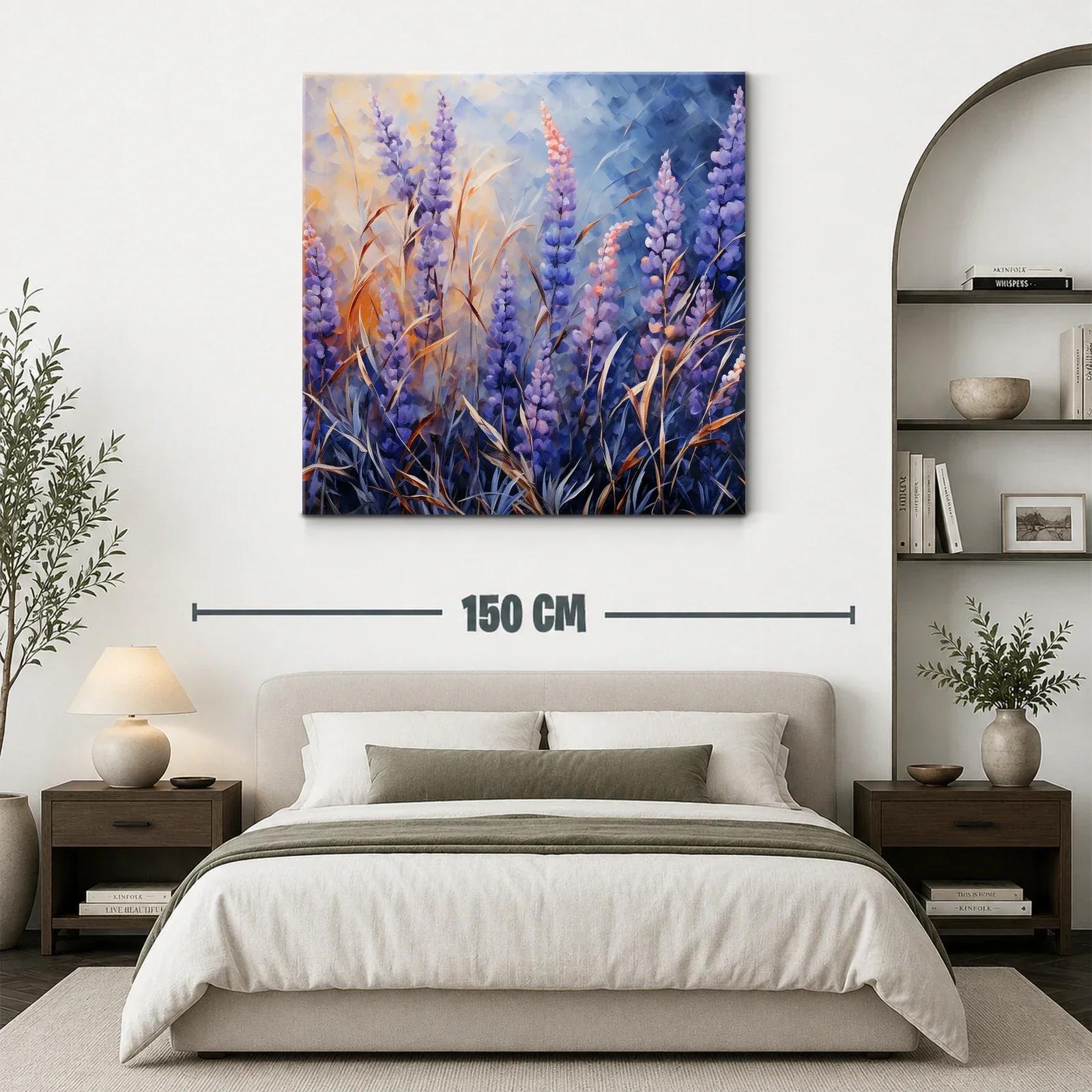 Cuadro floral con tonos violeta y azul suave — miniatura 3