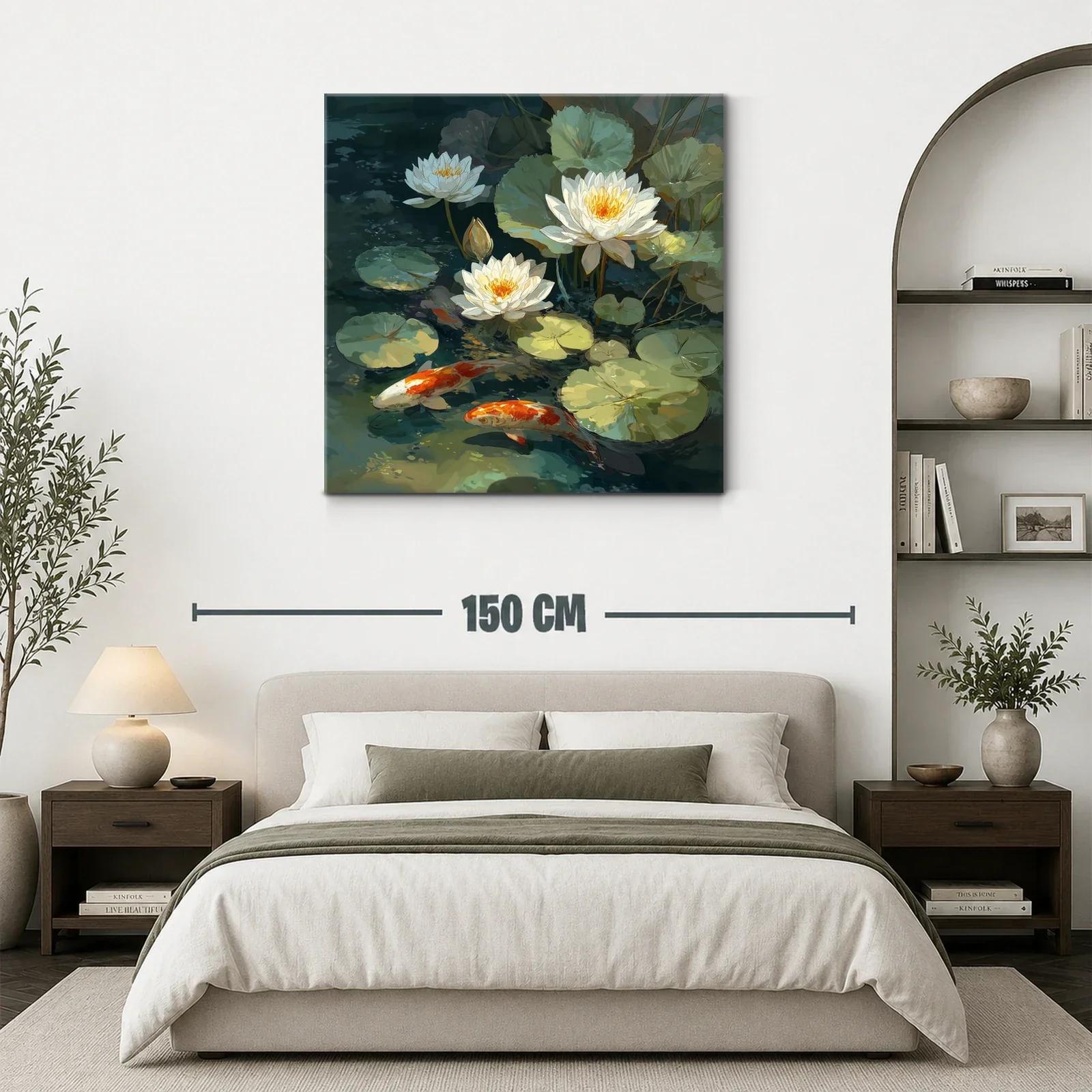 Serenidad de Nenúfares y Peces Koi en Agua Tranquila — miniatura 3