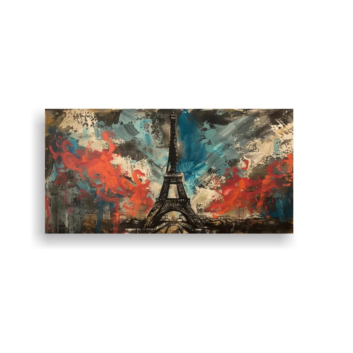 Cuadro Torre Eiffel en fondo abstracto de alto contraste — imagen principal